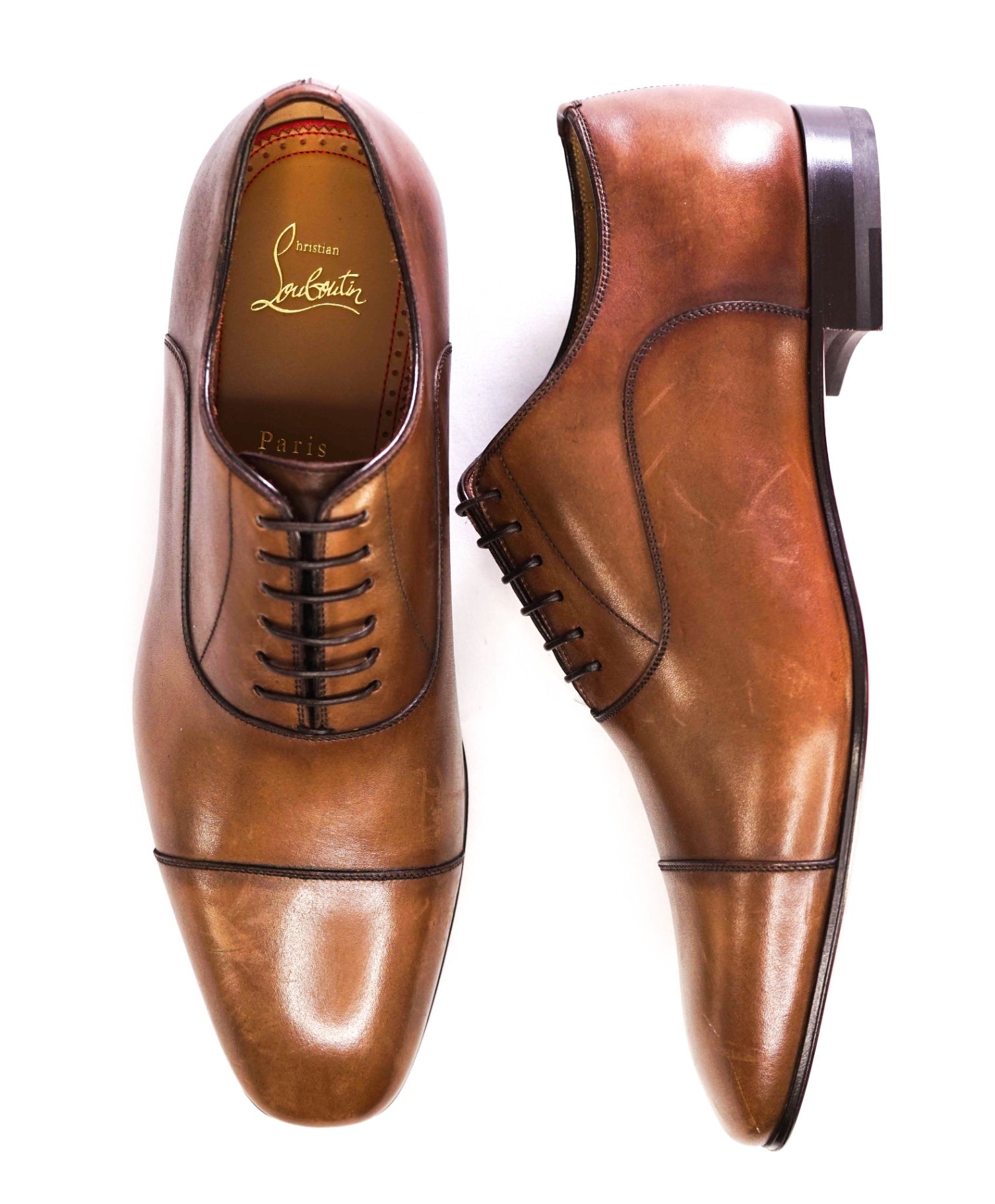 $1,050 CHRISTIAN LOUBOUTIN - *GREGGO* Brown Oxfords US 10 (43EU)