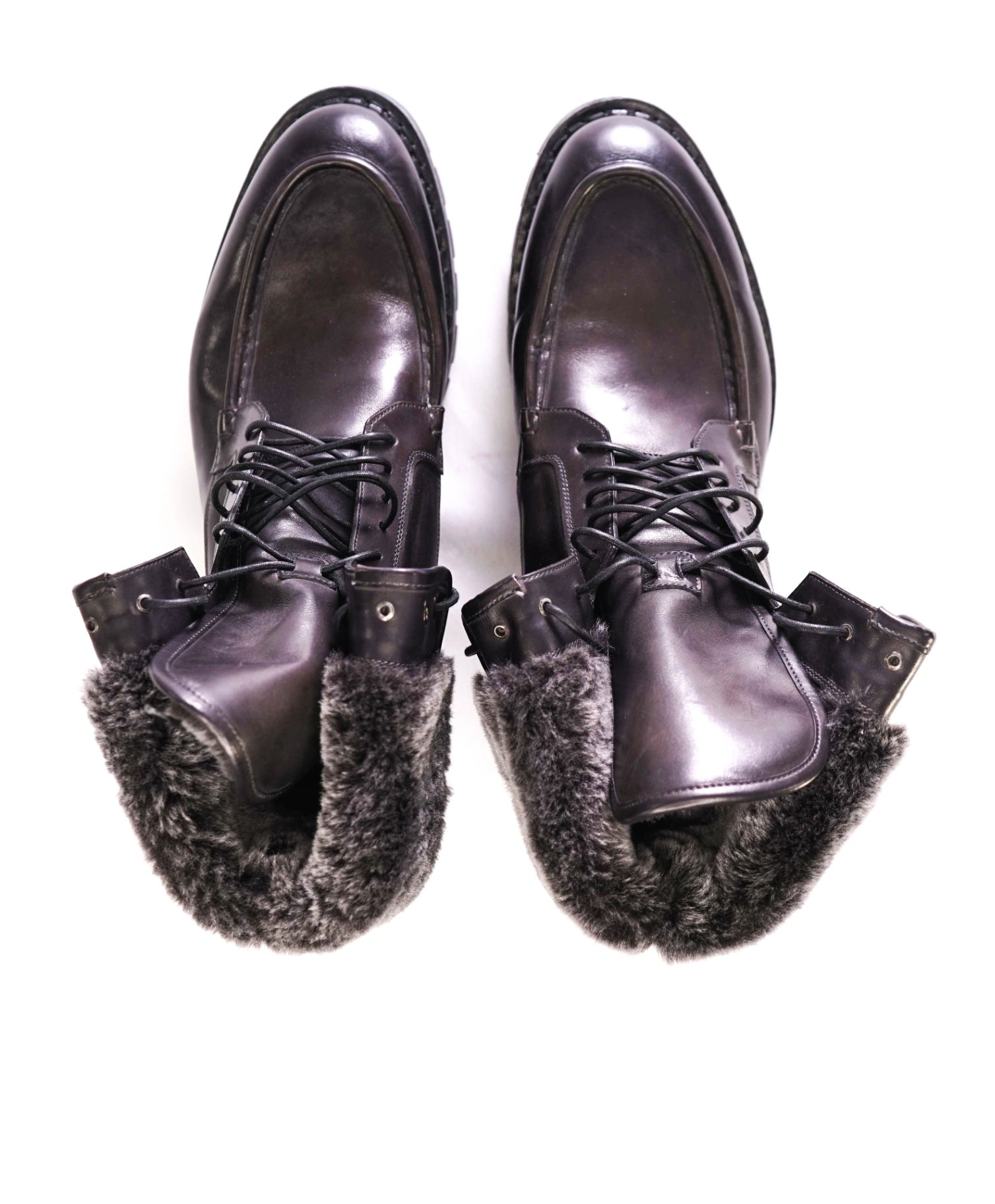 $1,490 Santoni Boots Leather RABBIT FUR US 11 (UK10)