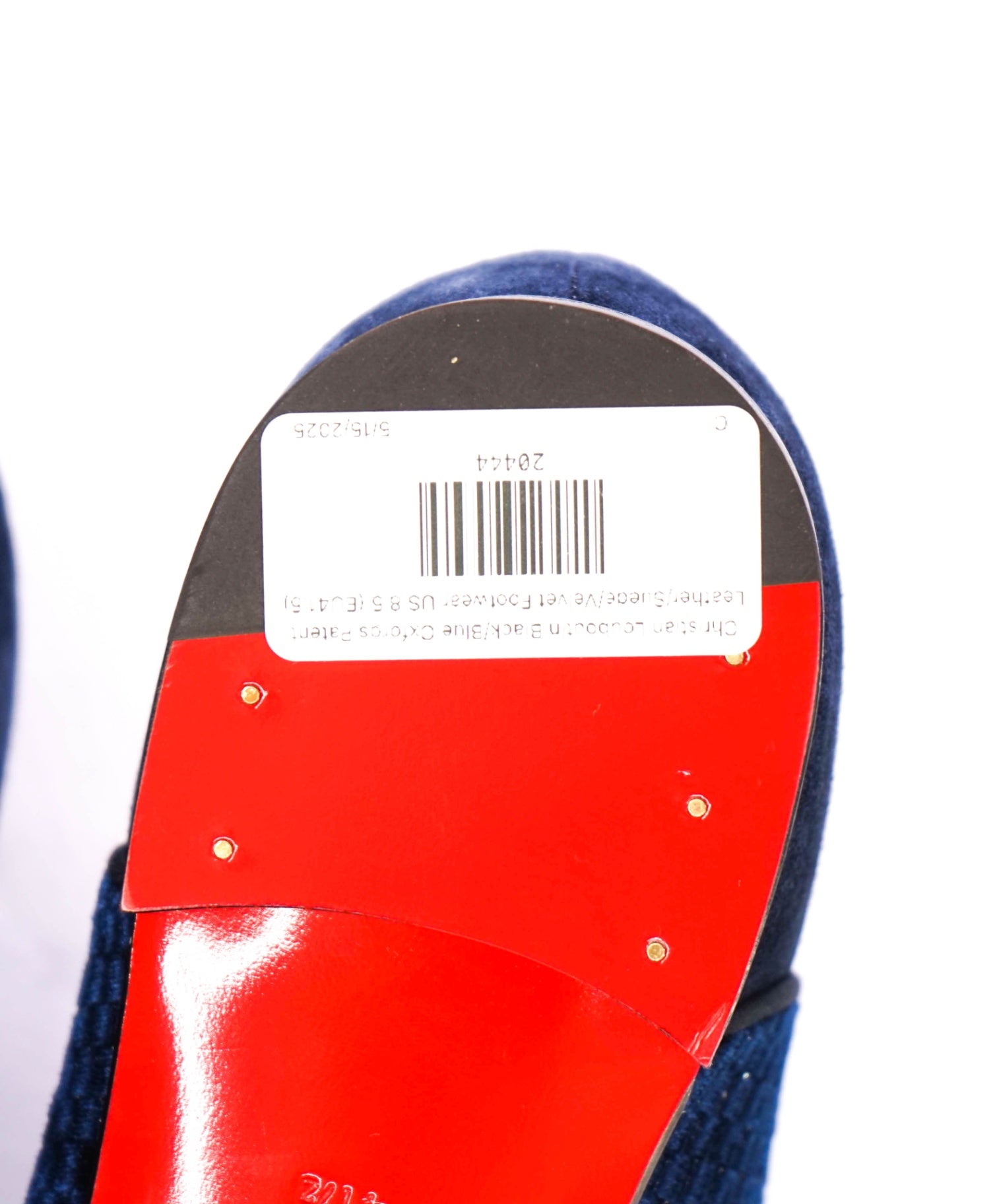 $1,200 Christian Louboutin Blue Leather/Suede/Velvet Oxfords US 8.5 (EU41.5)