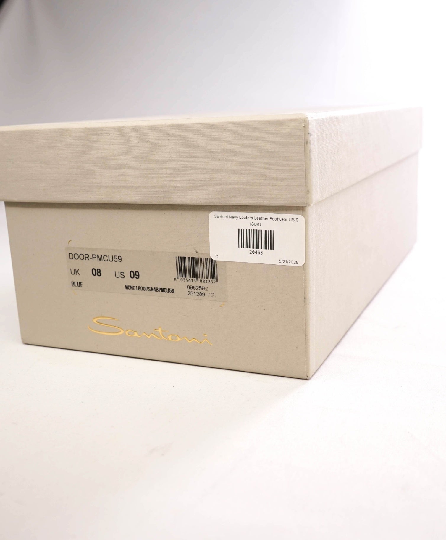 $1,195 Santoni Navy Loafers Leather GOODYEAR US 9 (8UK)
