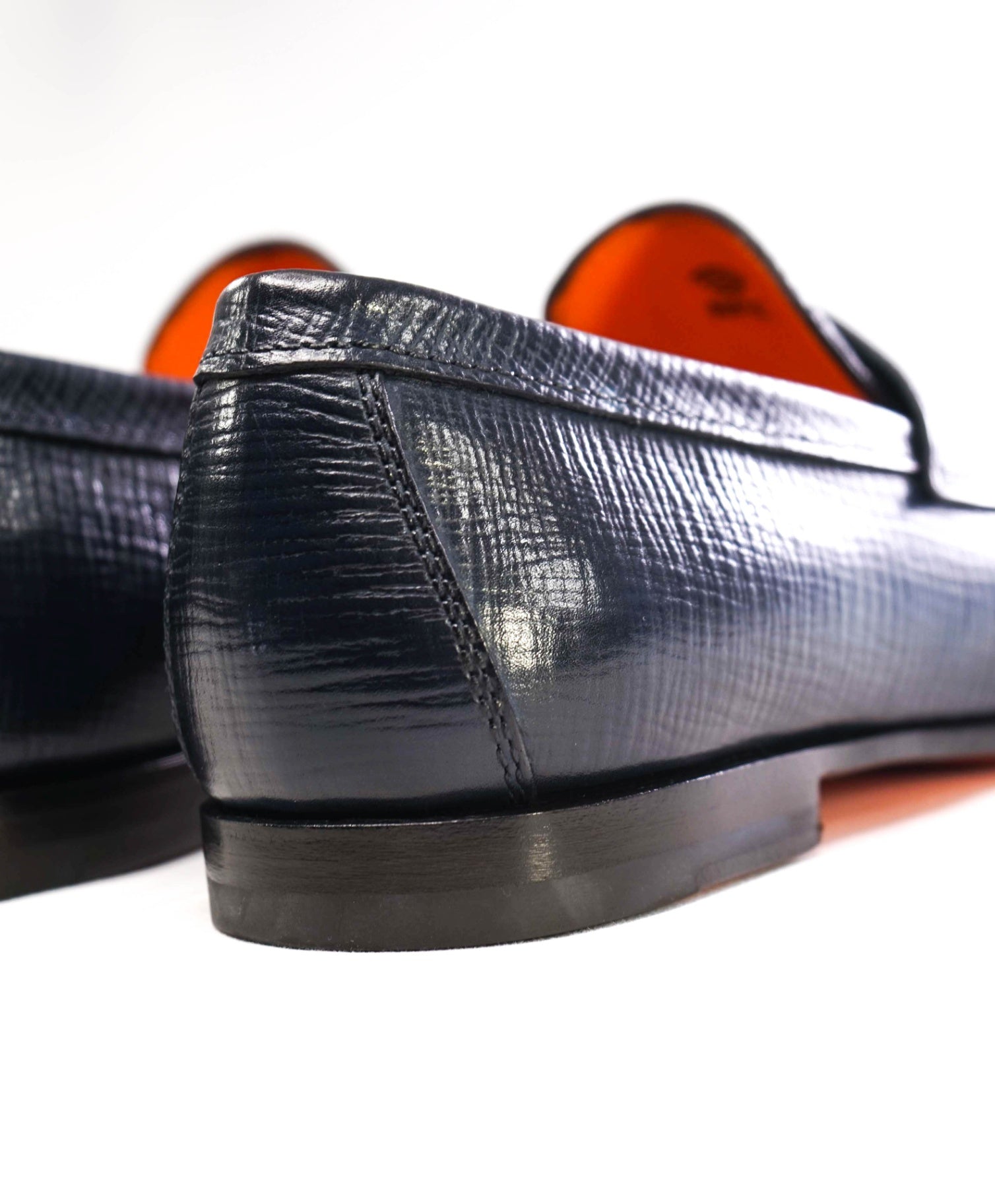 $1,195 Santoni Navy Loafers Leather GOODYEAR US 9 (8UK)