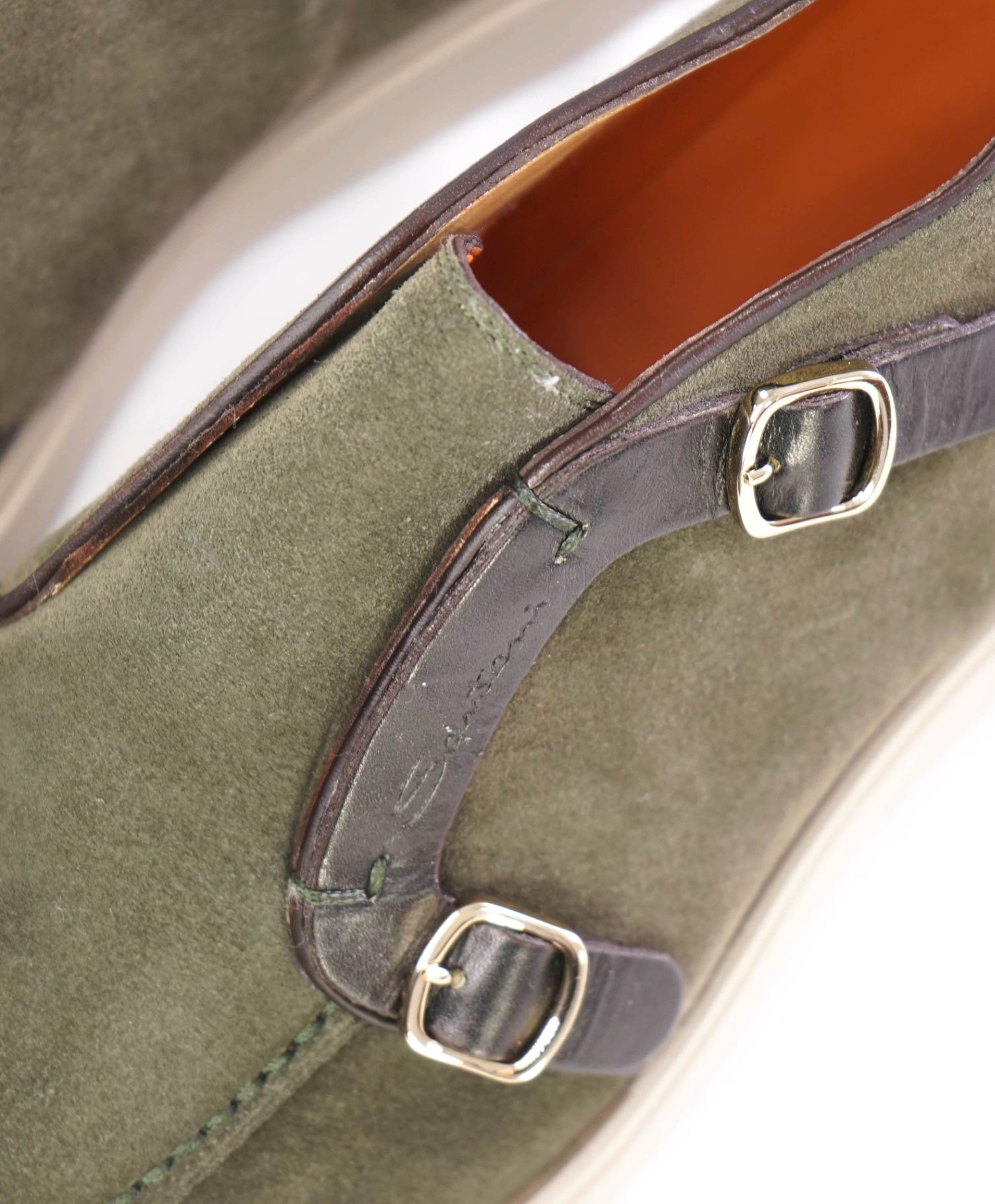 $995 Santoni Olive Grey Suede Chukka Slip On Footwear US 12 (11UK)