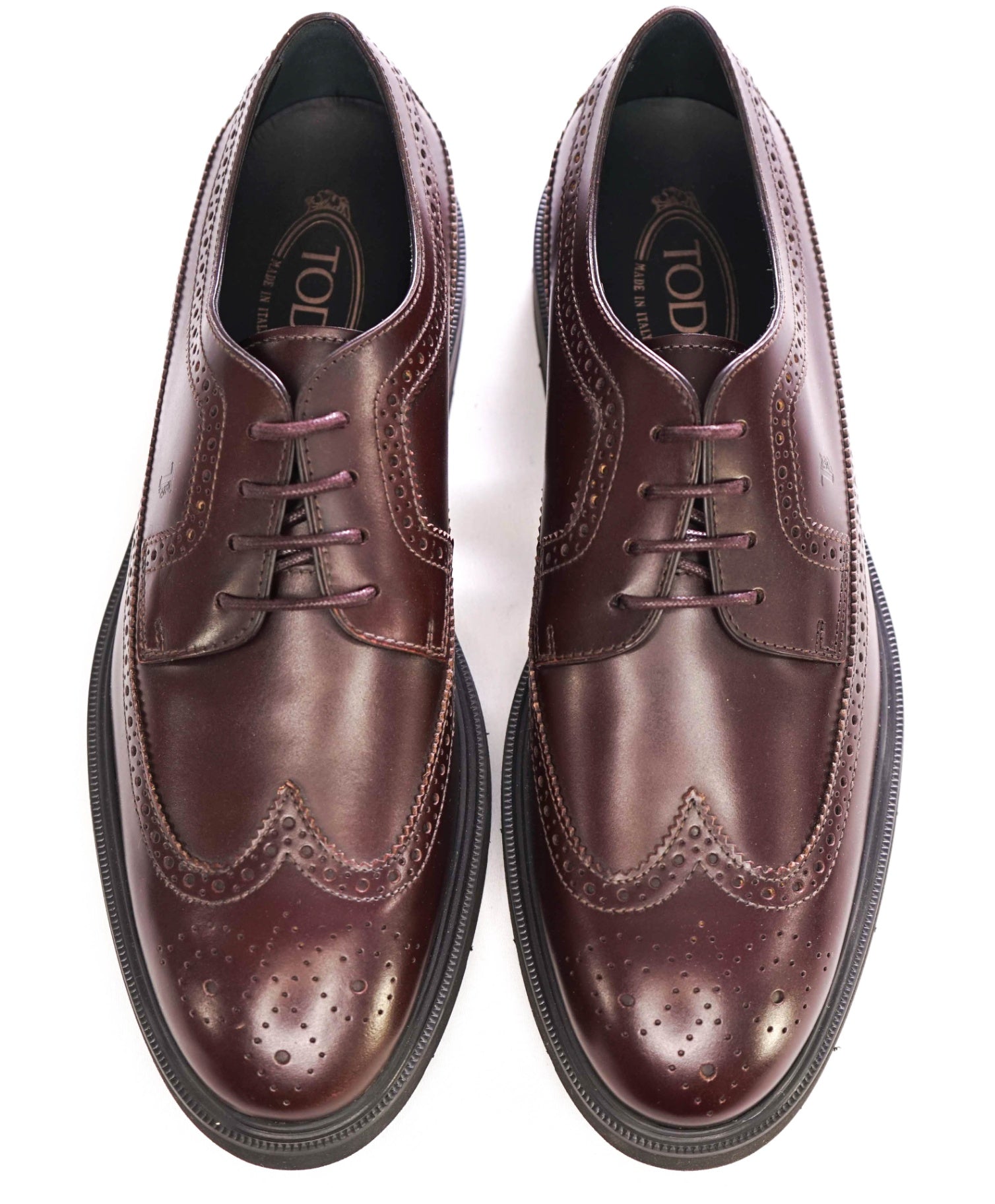$750 Tod's Dark Brown Derbies Leather Lug Sole US 10 (9UK)