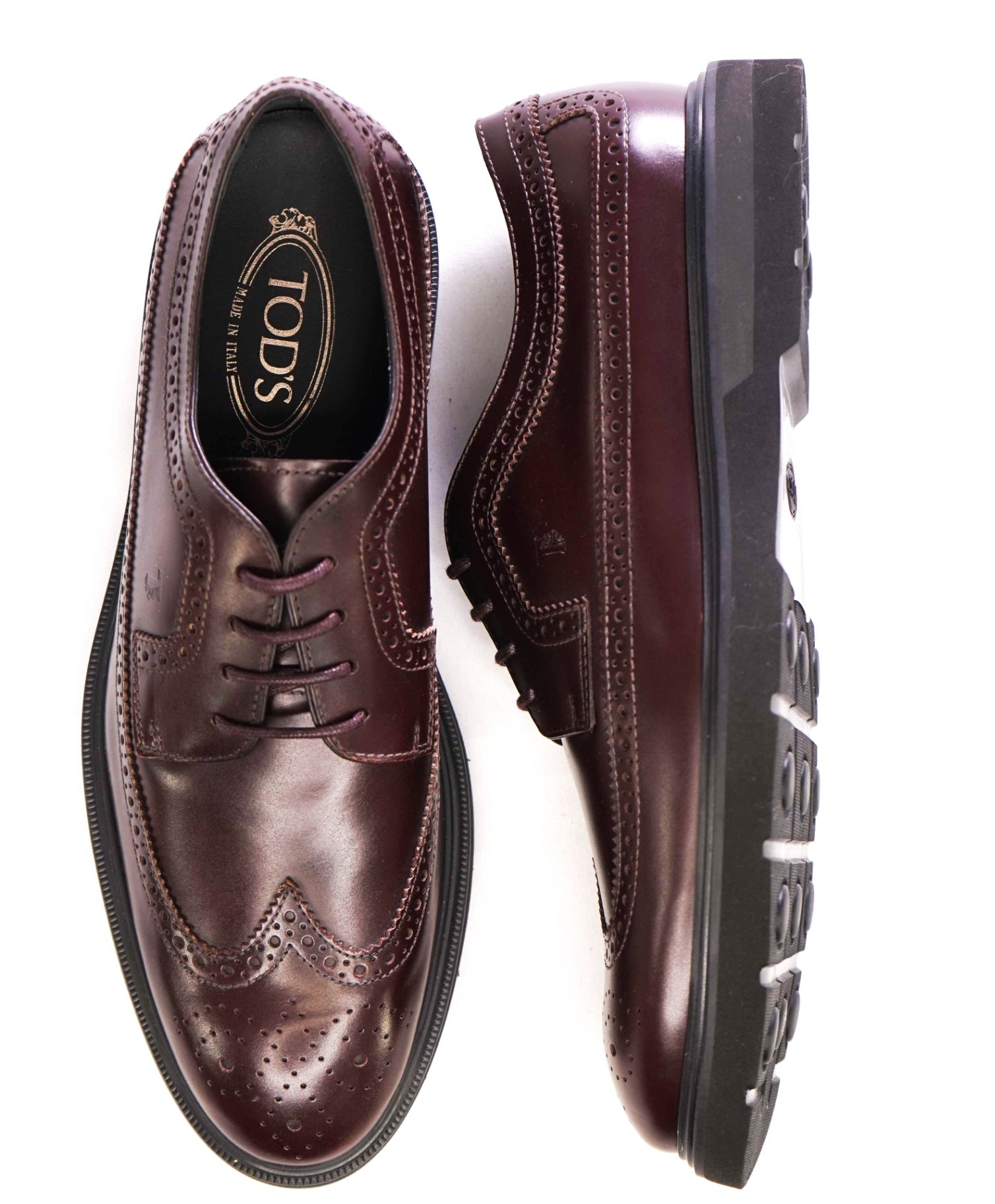 $750 Tod's Dark Brown Derbies Leather Lug Sole US 10 (9UK)