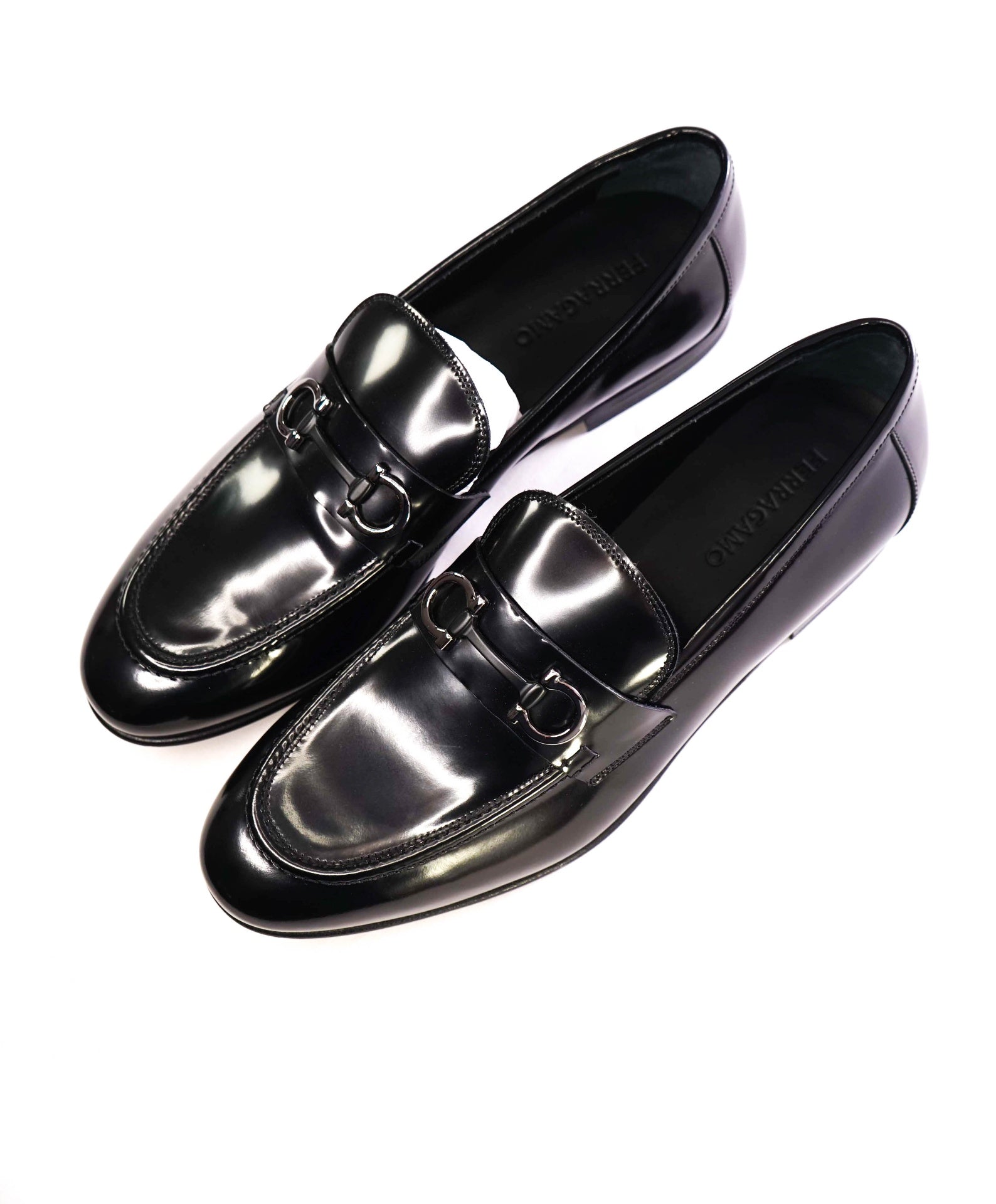 $850 SALVATORE FERRAGAMO - “GIN 4" Gancini Bit Loafer Black 11 EE