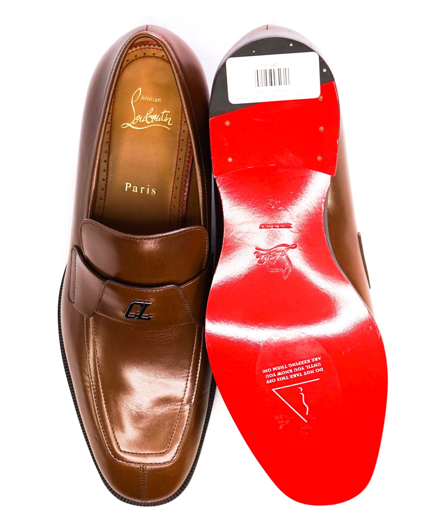 $1,100 CHRISTIAN LOUBOUTIN - *VARSIMOC* Brown Leather Loafers US 9 (42EU)