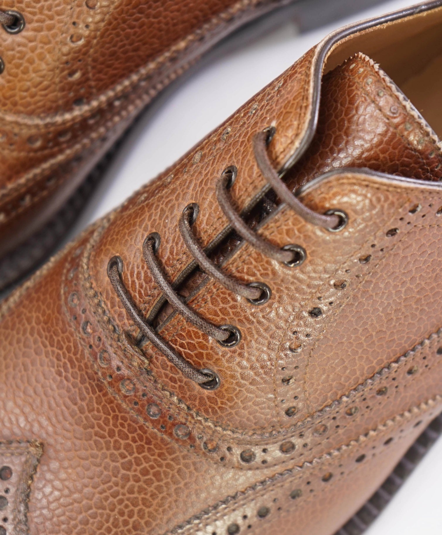 $850 Sutor Mantellassi Brown Pebbled Oxfords Leather Footwear 9
