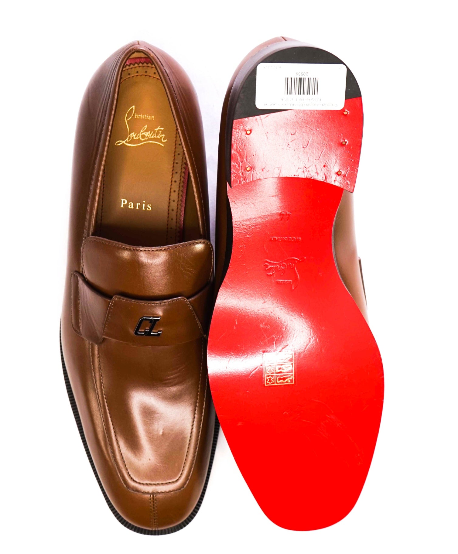 $1,100 CHRISTIAN LOUBOUTIN - *VARSIMOC* Brown Leather Loafers US 11 (44EU)