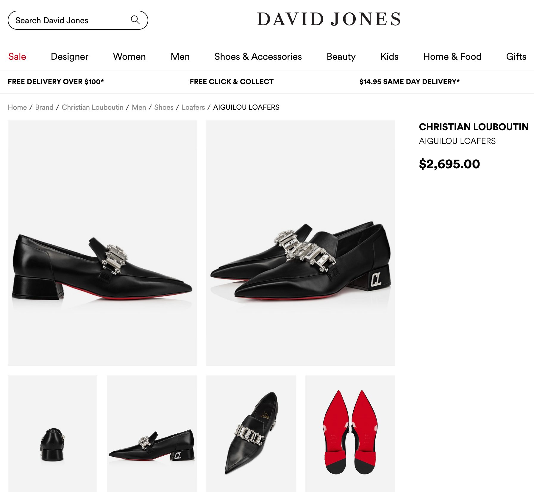 $2,695 Christian Louboutin "AIGUILOU" (Womens) Pointed Shoe US 12.5 (42.5 EU)