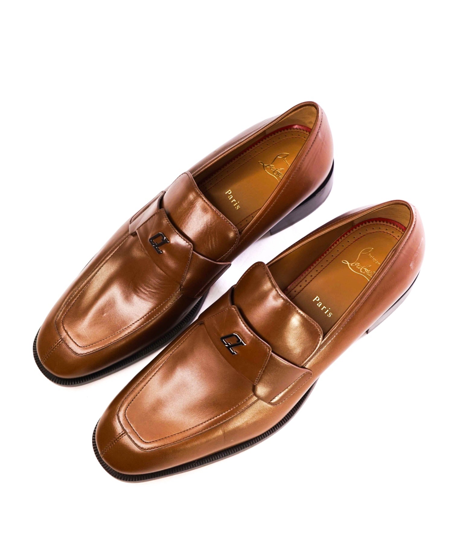 $1,100 CHRISTIAN LOUBOUTIN - *VARSIMOC* Brown Leather Loafers US 11 (44EU)