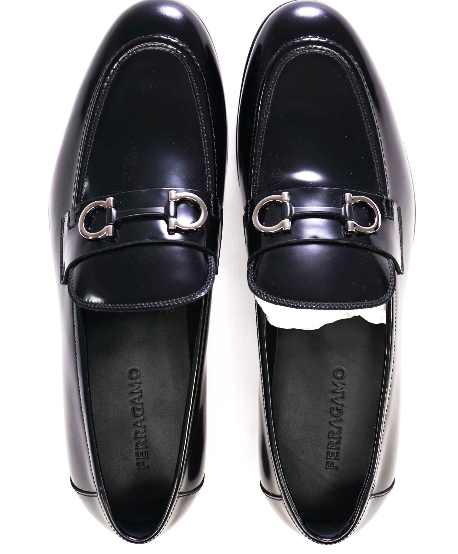$850 SALVATORE FERRAGAMO - “GIN 4" Gancini Bit Loafer Black 11 EE