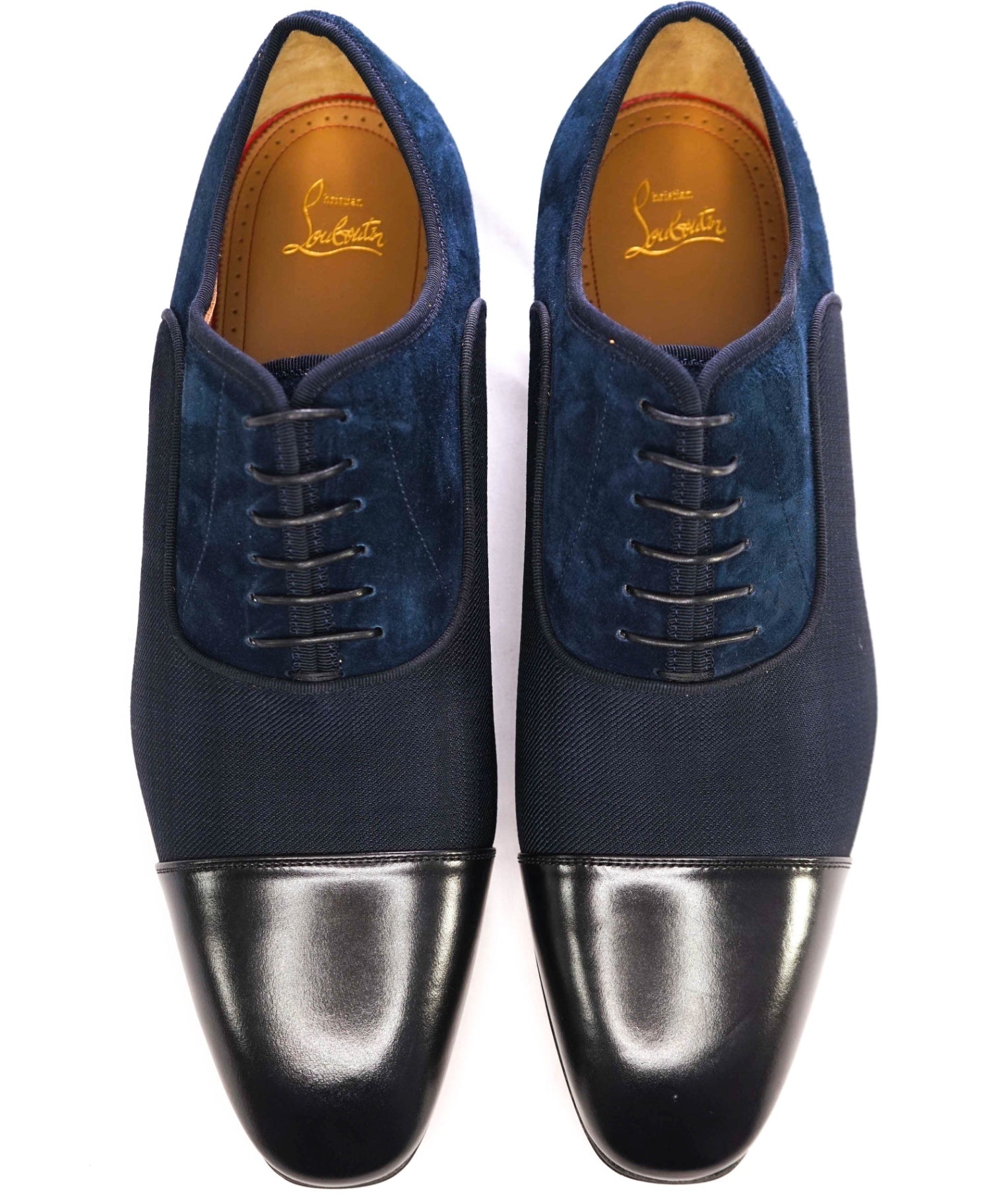 $1,050 CHRISTIAN LOUBOUTIN - *GREGGO* Suede Navy Blue Oxfords US 14 (47EU)