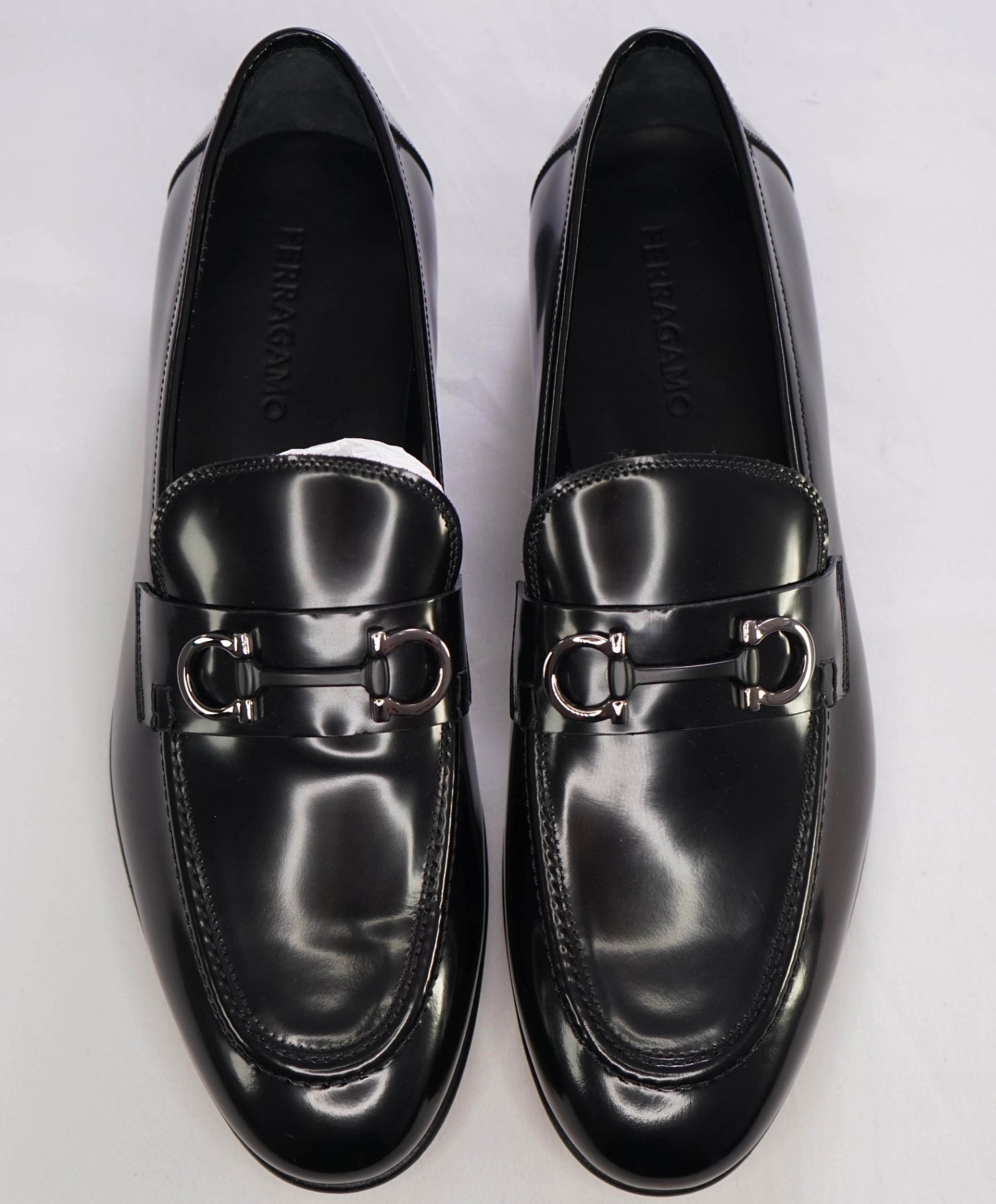 $850 SALVATORE FERRAGAMO - “GIN 4" Gancini Bit Loafer Black 11 EE