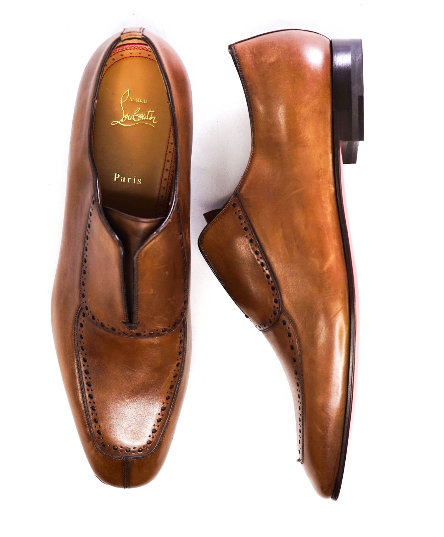 $1,250 CHRISTIAN LOUBOUTIN - *LAFITOCH* Brown Lthr Loafer US 13 (46EU)