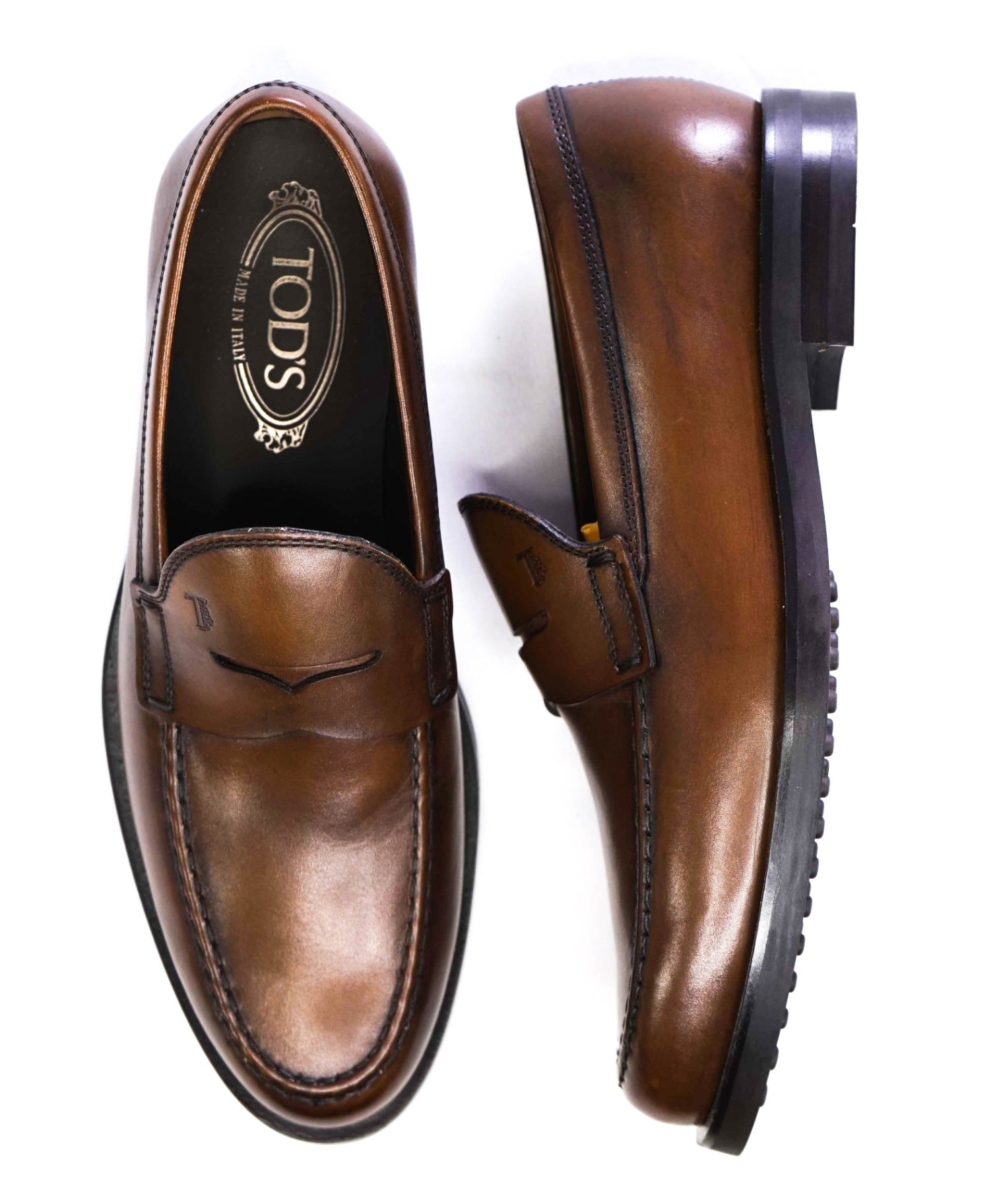 $825 TOD’S - “Boston” Brown Leather Penny Loafers - US 7.5 (6.5UK)