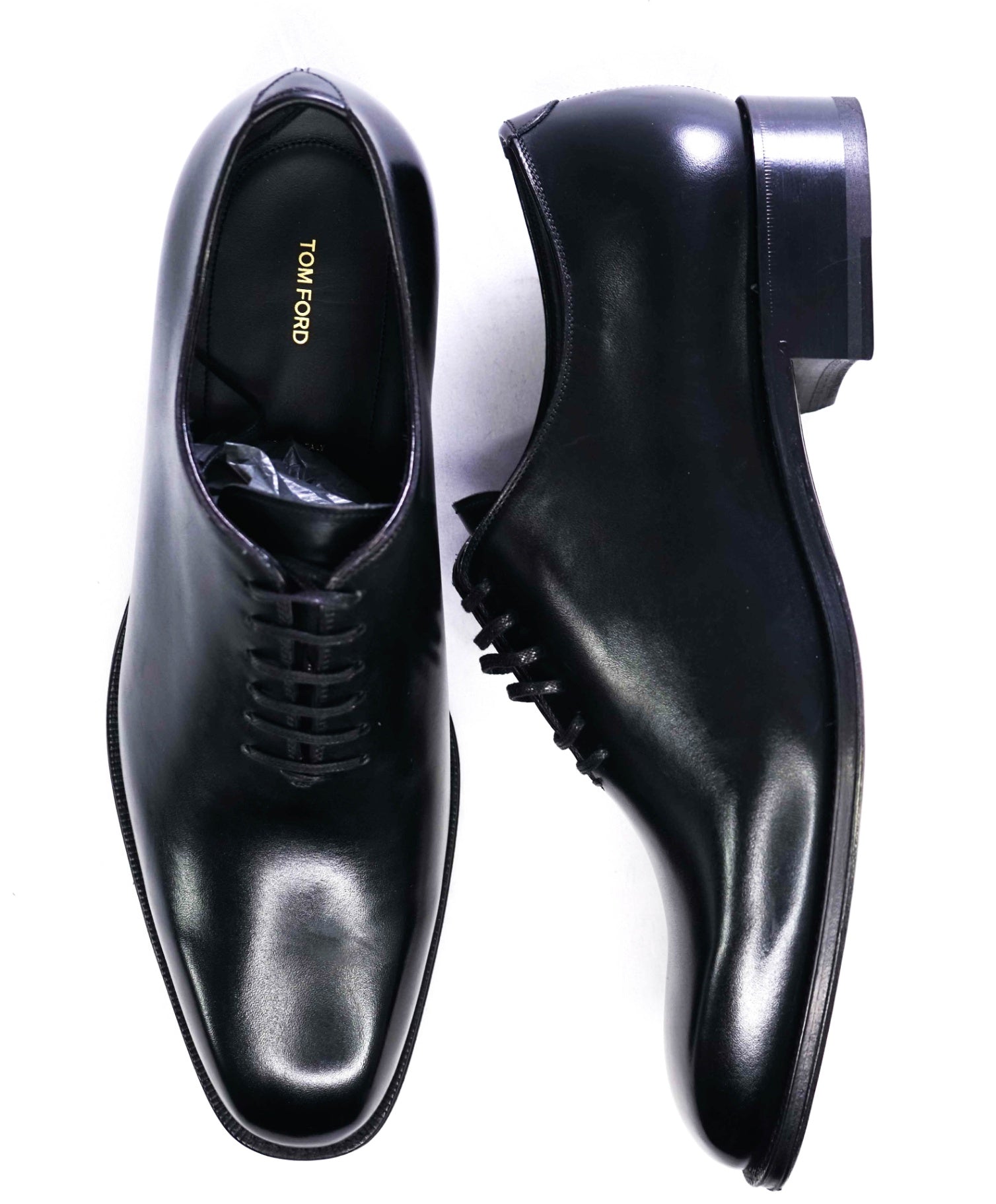 $1,890 TOM FORD - "ELKAN" Black Leather WHOLECUT Oxfords - US 10.5 (TF10)
