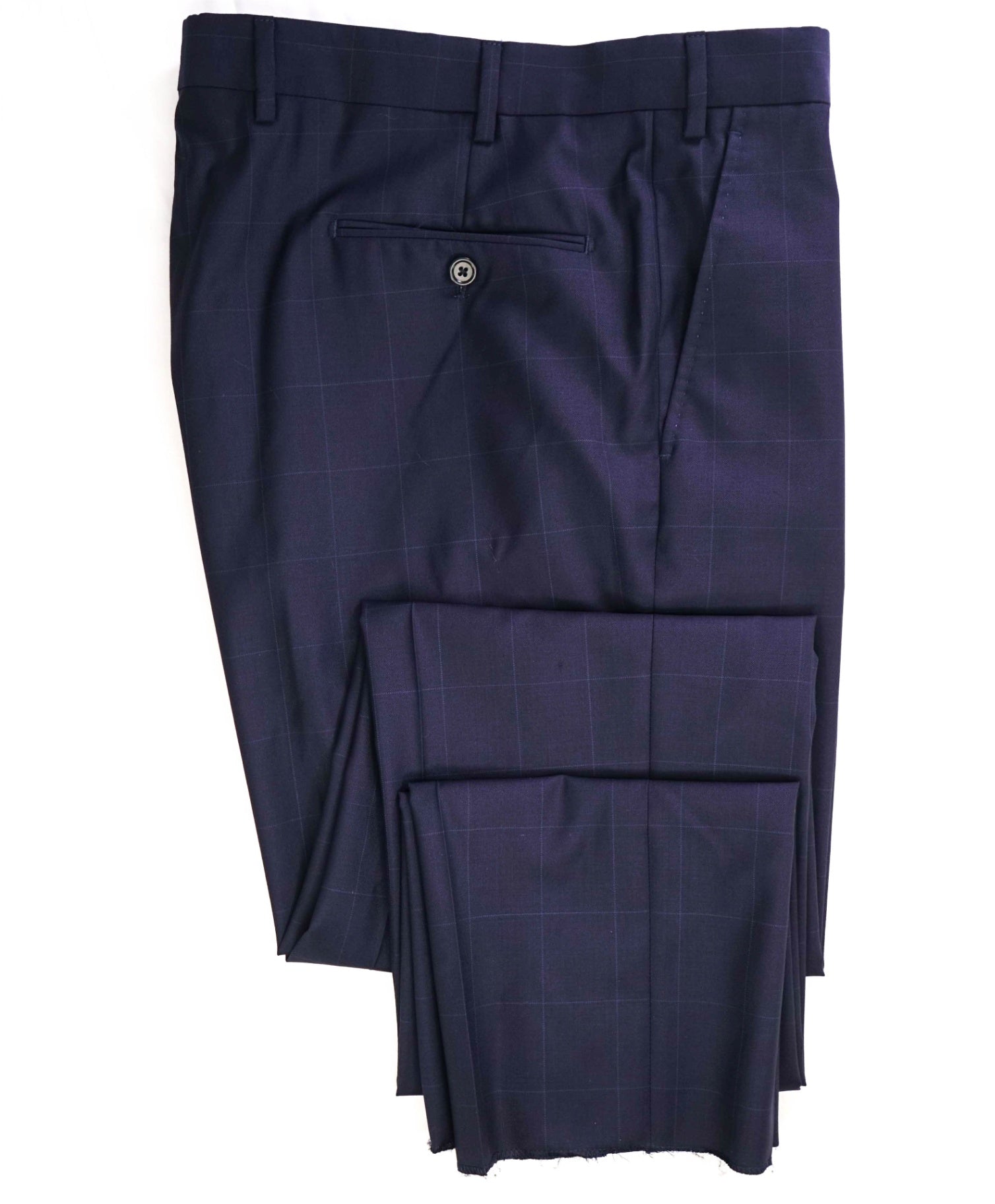 $400 Saks Fifth Avenue Navy Window pane Wool Pants 38W