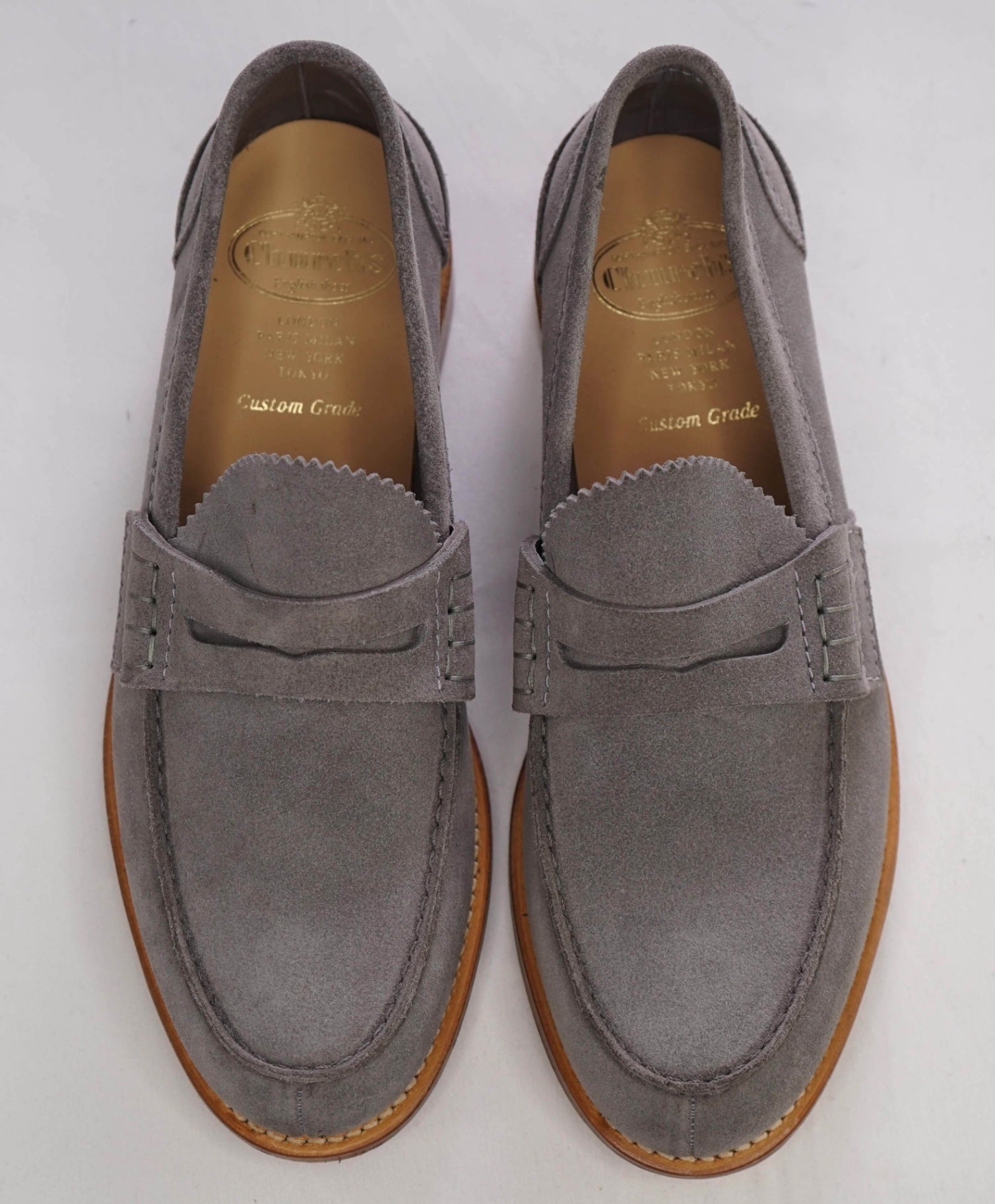 $1,100 Church's Grey Pembrey Penny Loafers Suede US 9 (8UK)