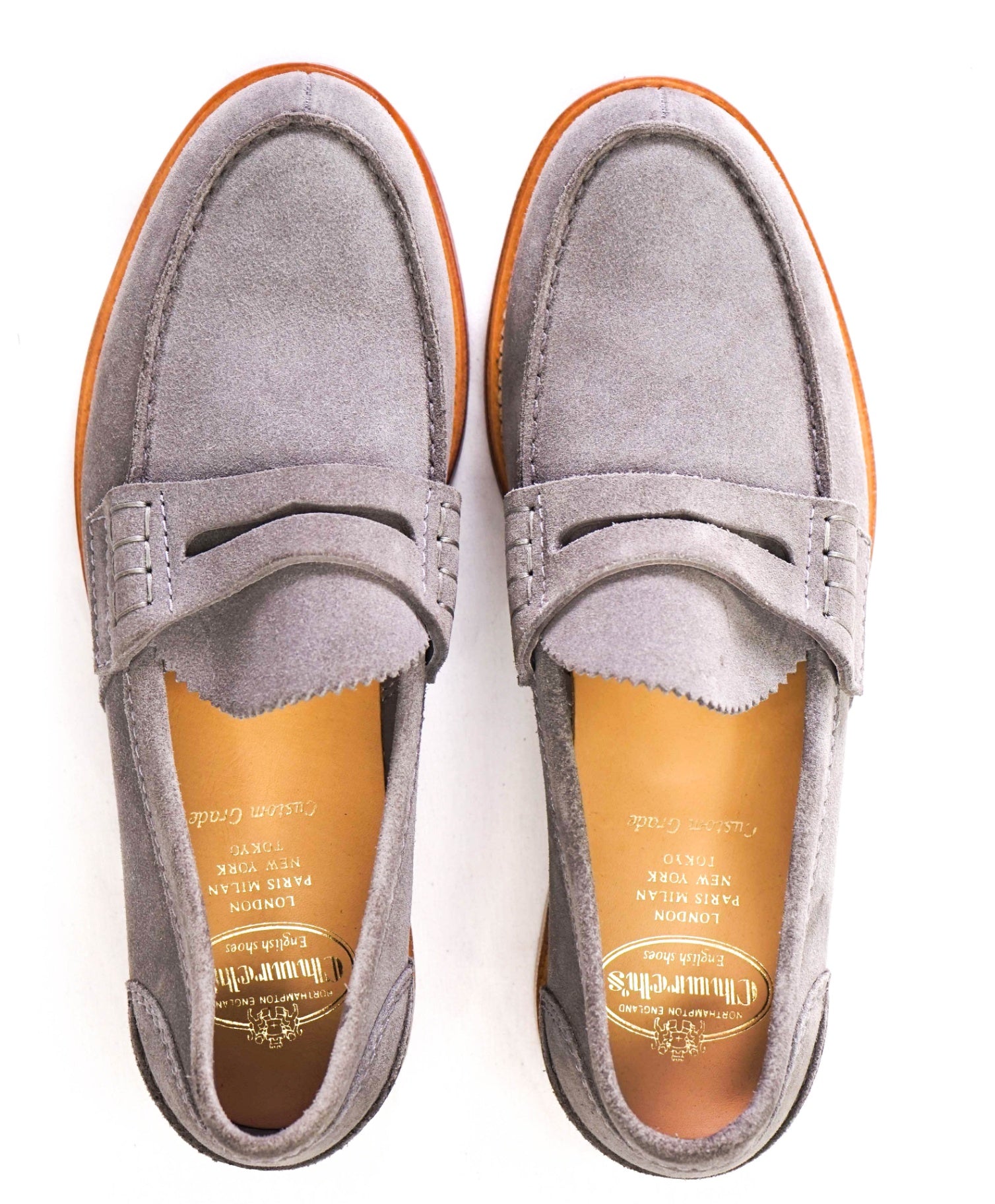 $1,100 Church's Grey Pembrey Penny Loafers Suede US 9 (8UK)