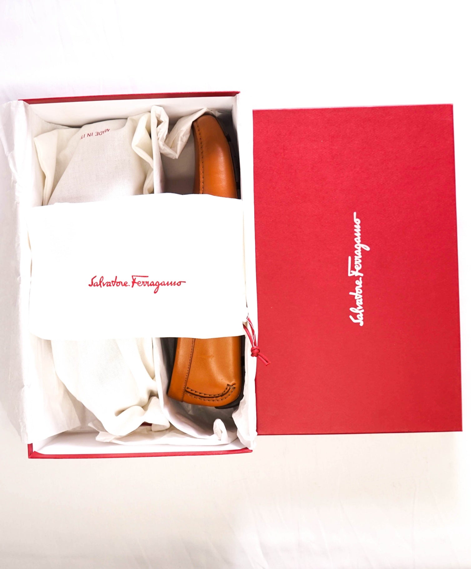 $800 Salvatore Ferragamo Light brown "Newton" Leather Loafer 10.5 E