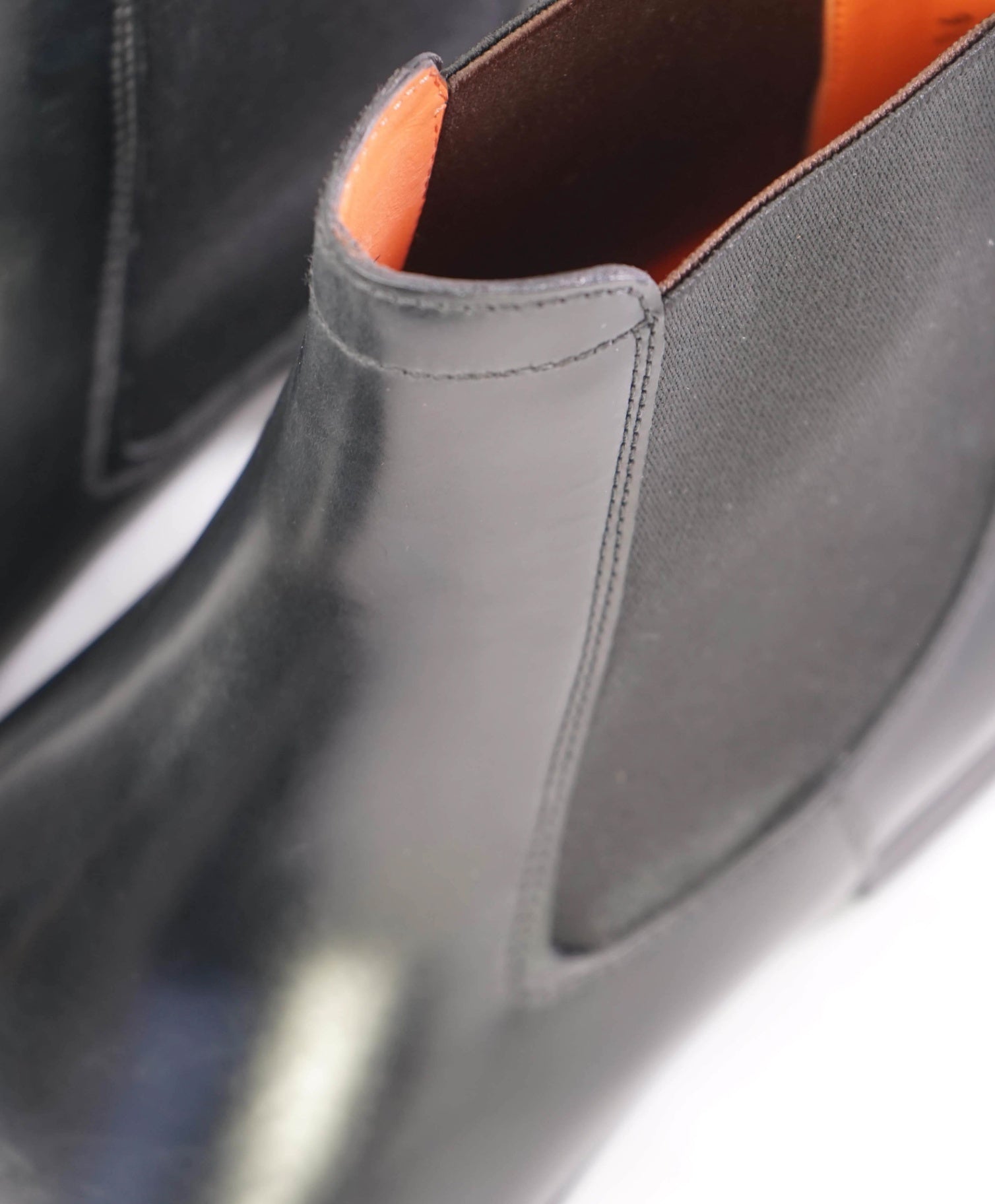 $1,095 SANTONI Black Ankle Boots Leather US 9.5 (UK8.5)