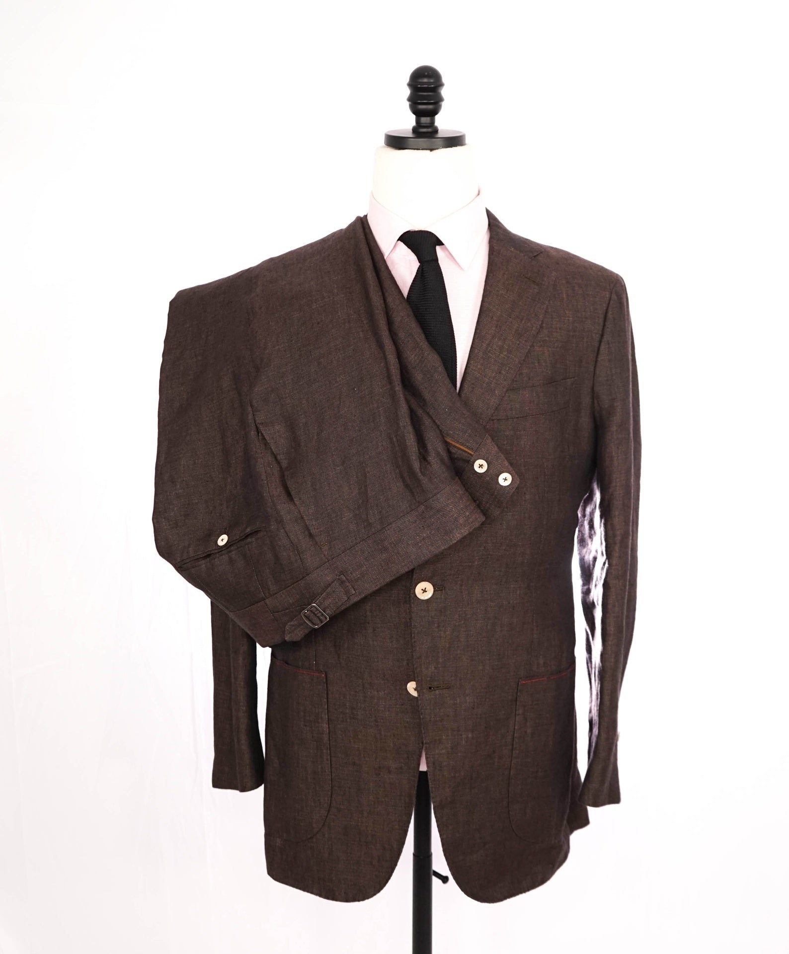 $5,750 ISAIA Brown Linen SIDE TAB NAPOLI Custom 1/1 - 38R