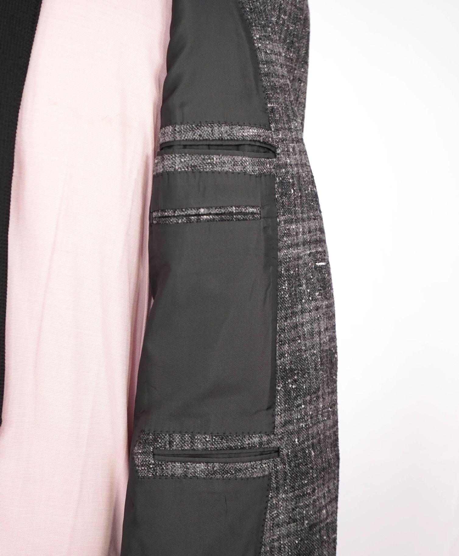$2,495 Ermenegildo Zegna Grey Plaid Silk/Wool/Cashmere Blazer 50R