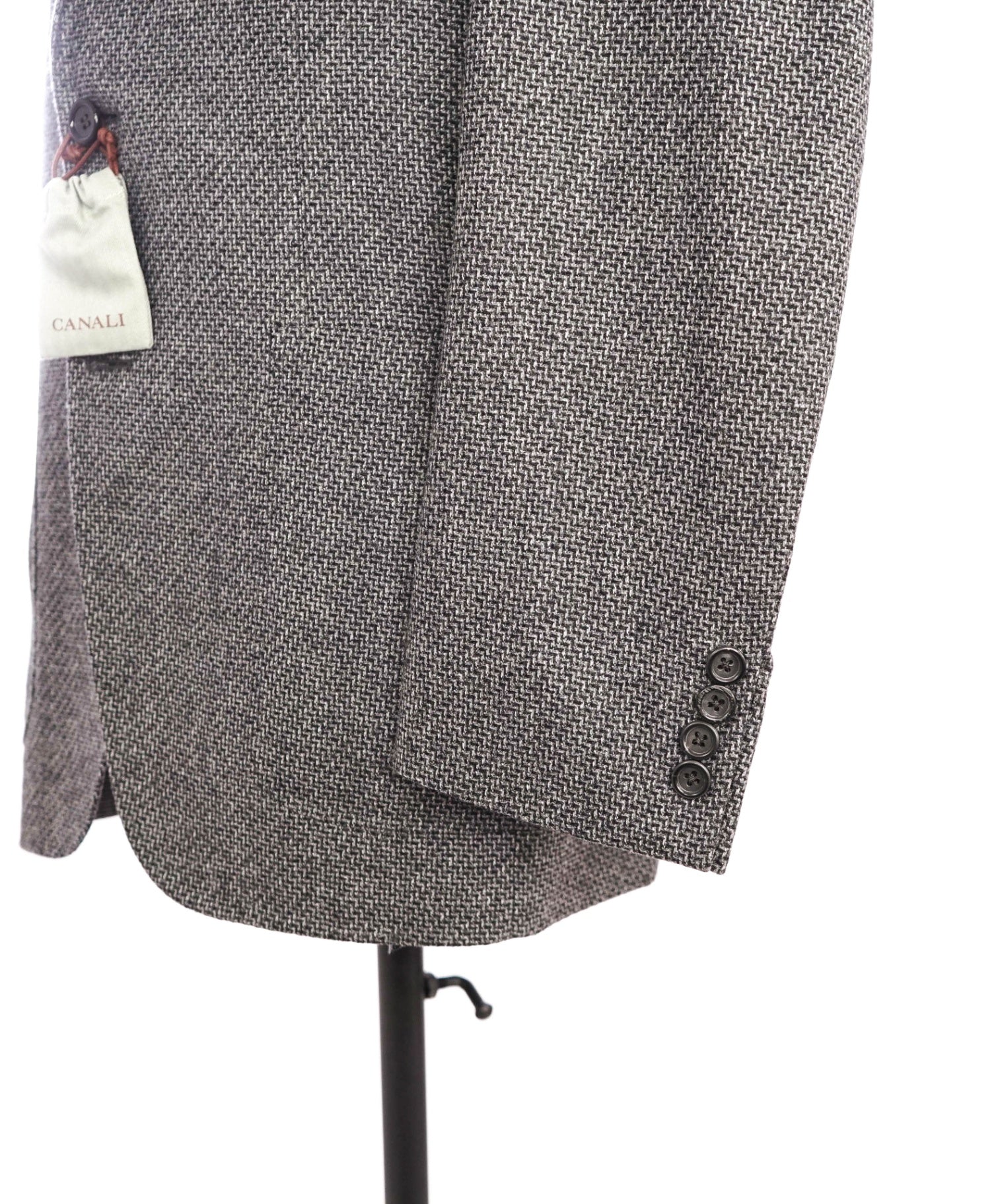 $1,495 Canali Grey/Blue Wool "KEI" Textured Blazer 40R