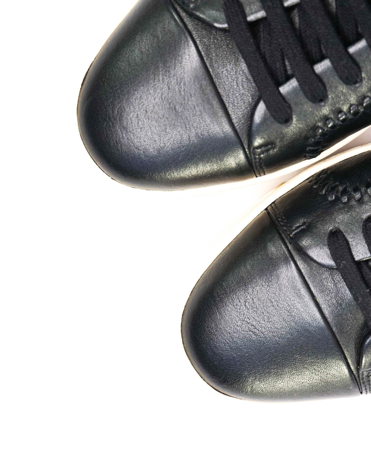 $1,050 Giorgio Armani Black Braided Leather Sneakers 8 US (7 UK)