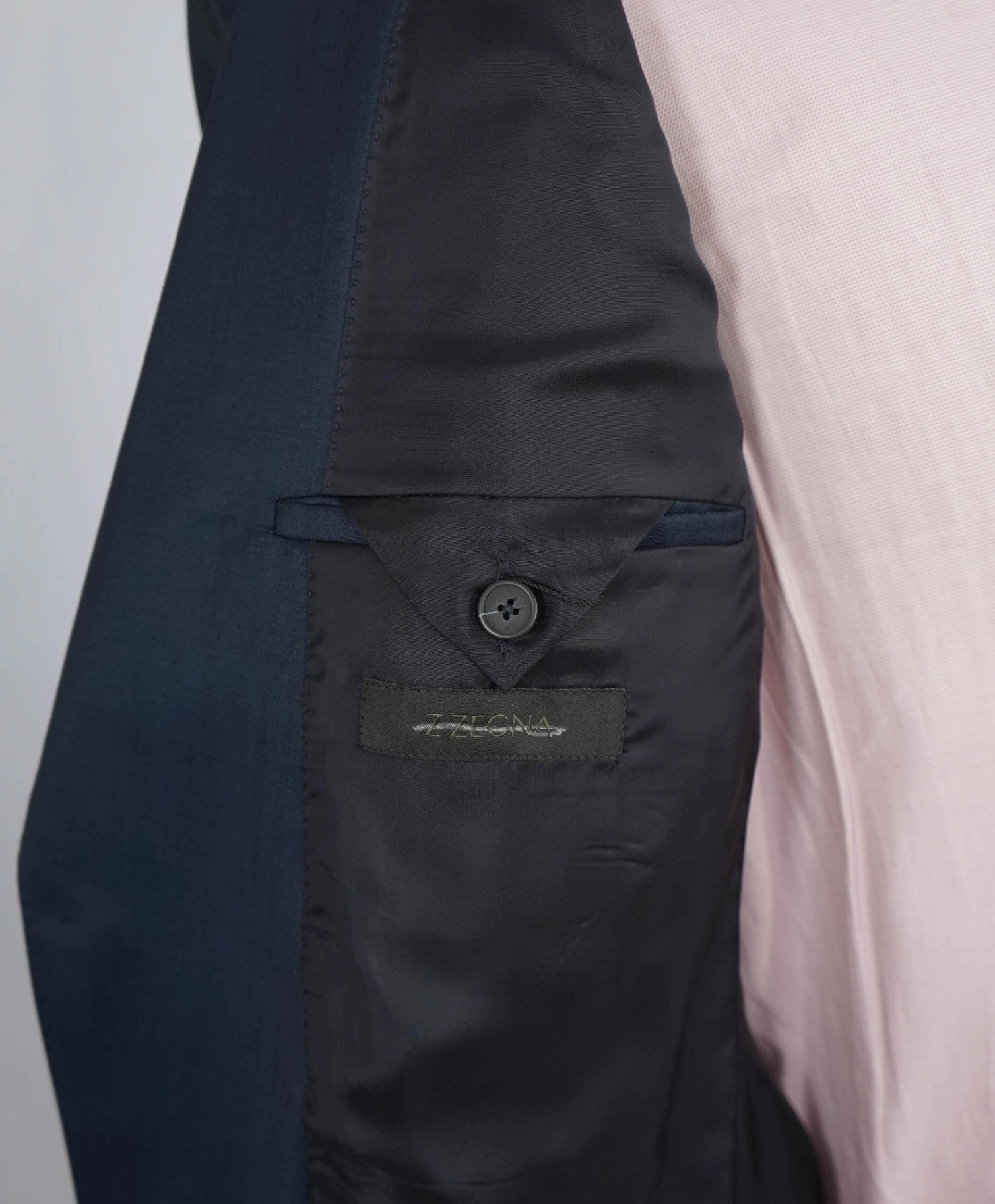 $1,795 Z Zegna Navy Blue Wool/Mohair 2-Btn SLIM Suit 44R