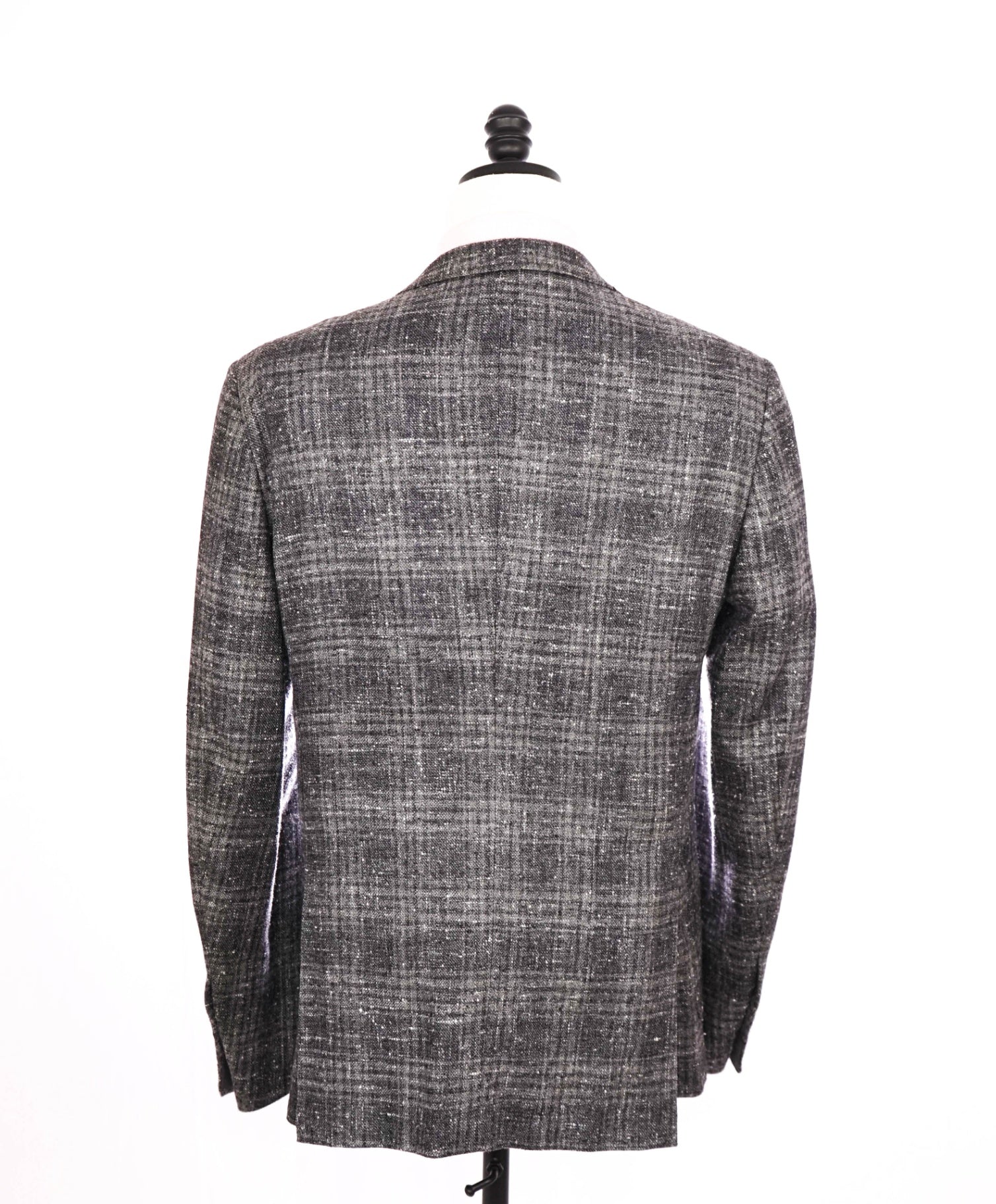 $2,495 Ermenegildo Zegna Grey Plaid Silk/Wool/Cashmere Blazer 50R