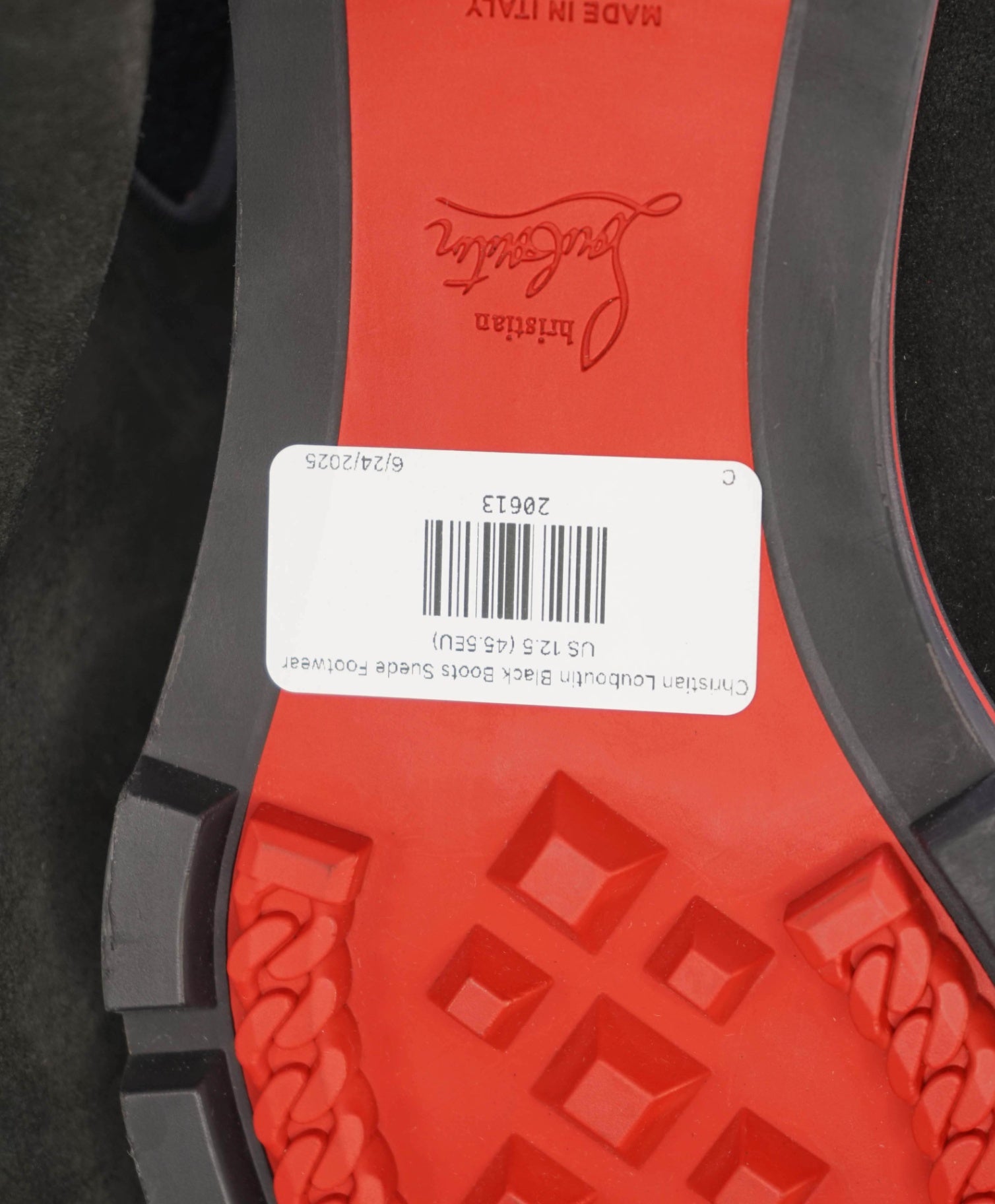 $1,300 CHRISTIAN LOUBOUTIN - *ALPINOSOL* Suede Lug Sole Boots US 12.5 (45.5EU)