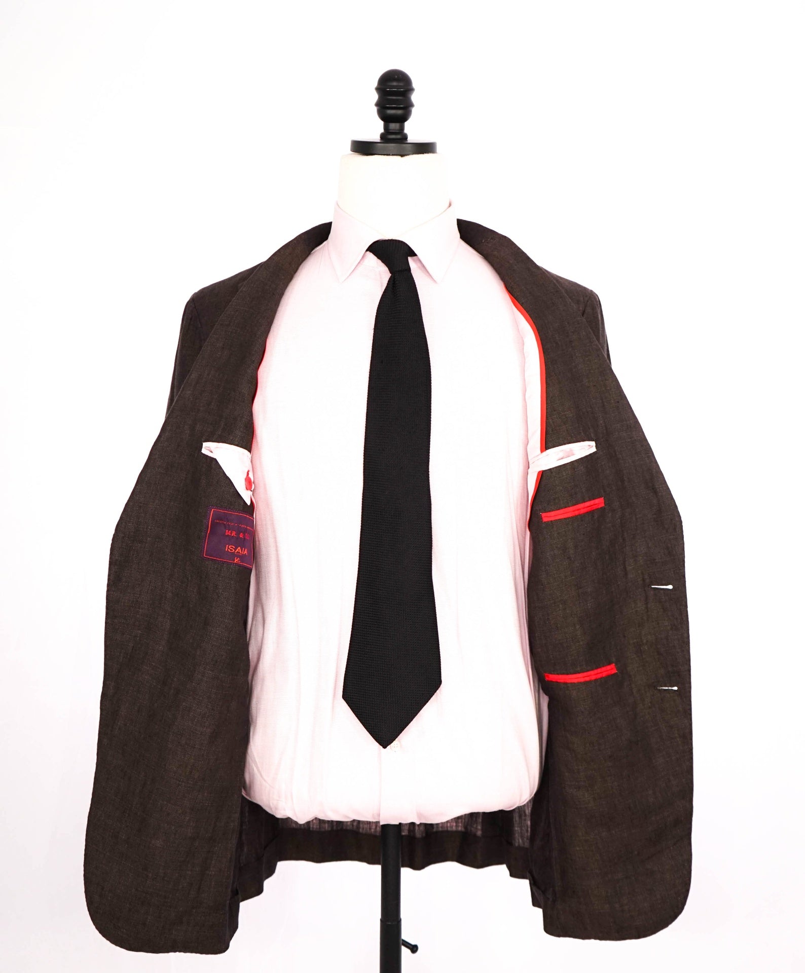 $5,750 ISAIA Brown Linen SIDE TAB NAPOLI Custom 1/1 - 38R