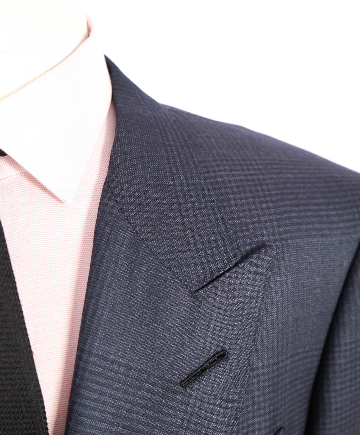 $6,950 Tom Ford Navy Tonal Plaid "WINDSOR" Peak Wool Suit 46R