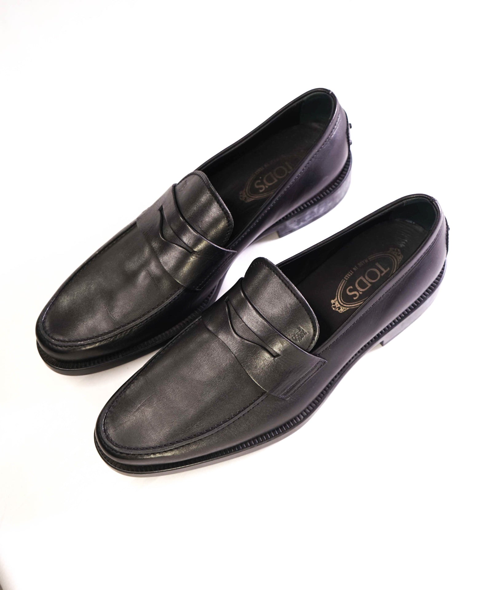 $825 TOD’S - “Boston” Black Leather Penny Loafers US 12.5 (11.5UK)