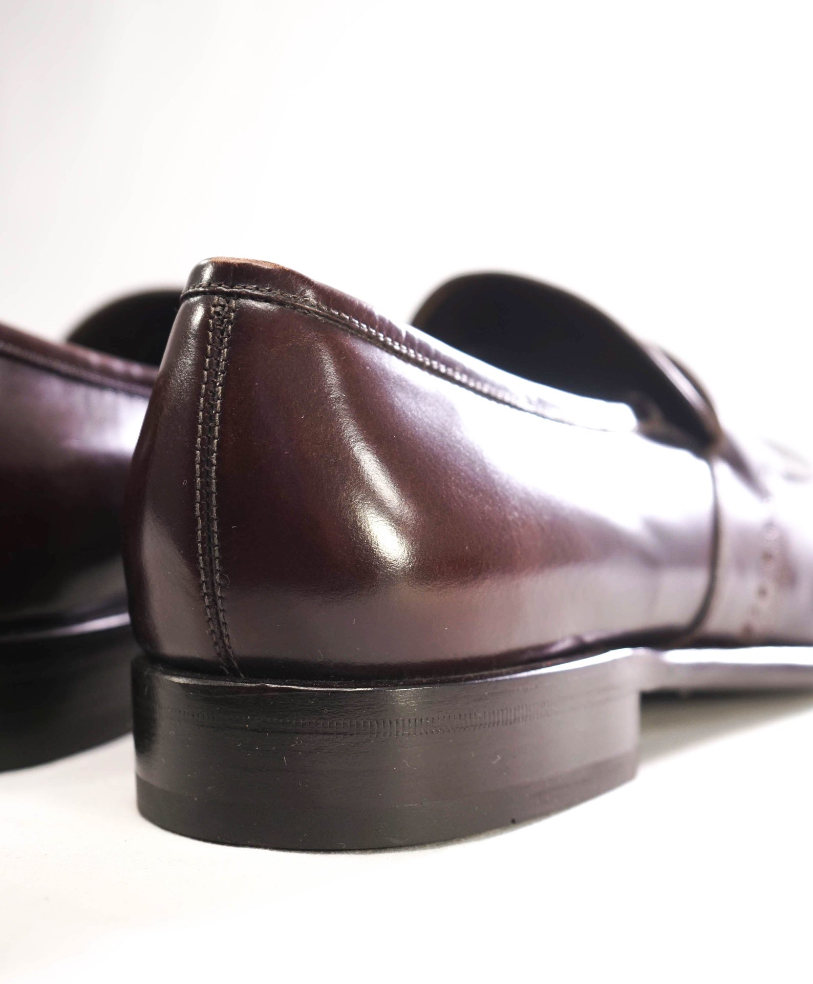 $850 Salvatore Ferragamo Dark Brown Leather Penny Loafers 12 D