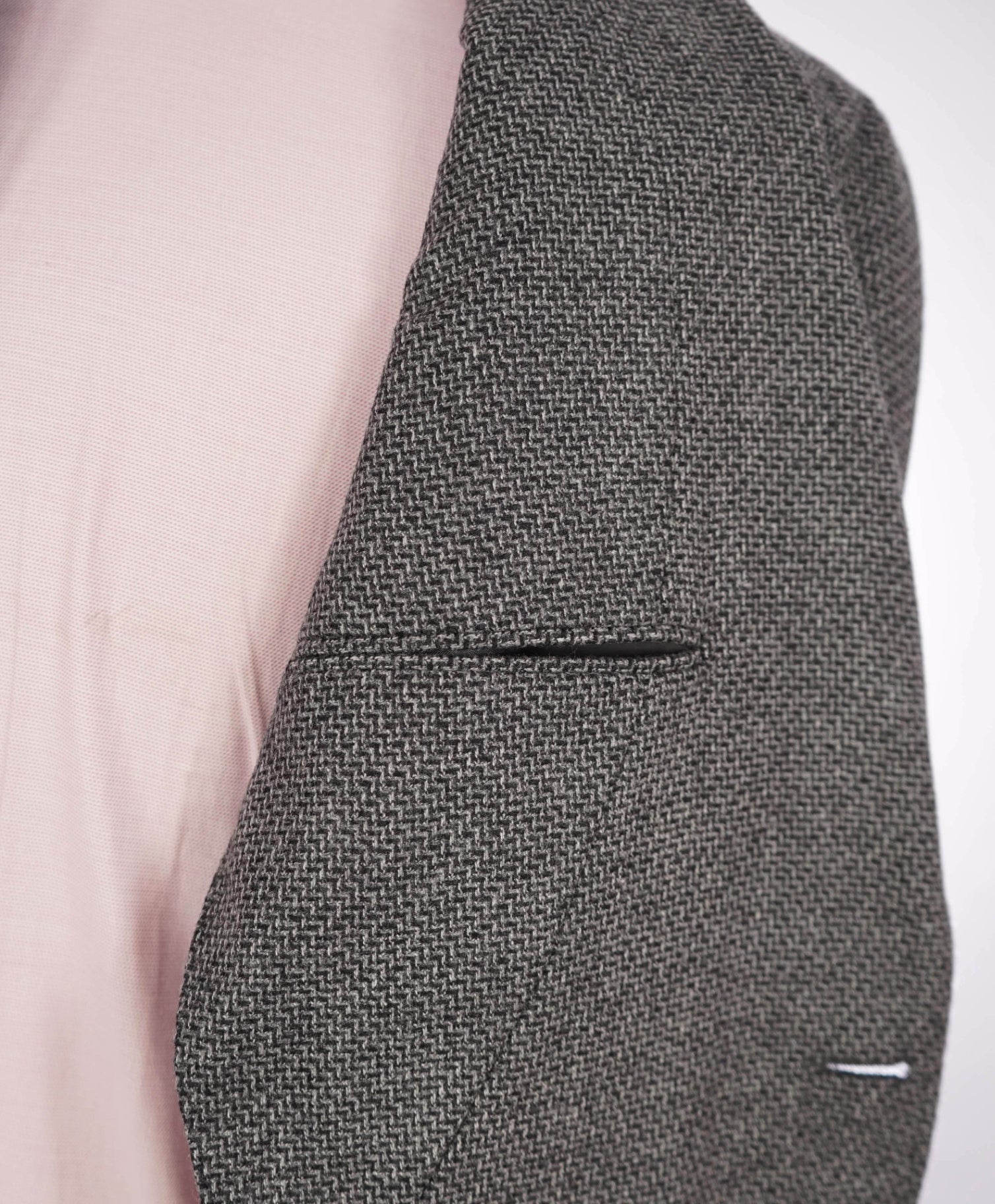 $1,495 Canali Grey/Blue Wool "KEI" Textured Blazer 40R