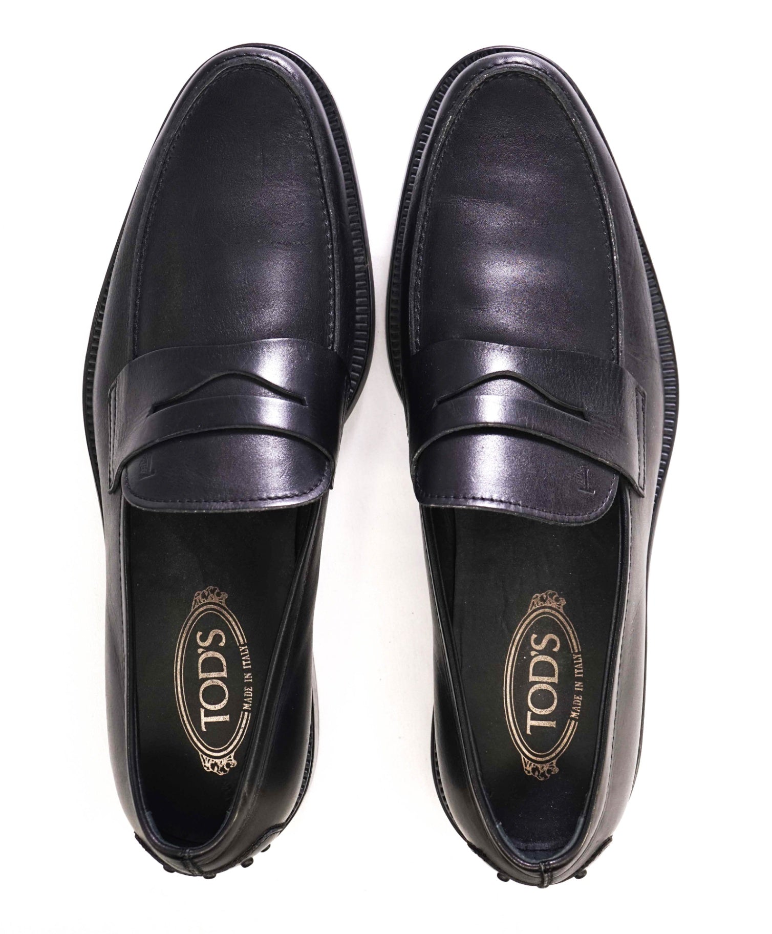 $825 TOD’S - “Boston” Black Leather Penny Loafers US 12.5 (11.5UK)