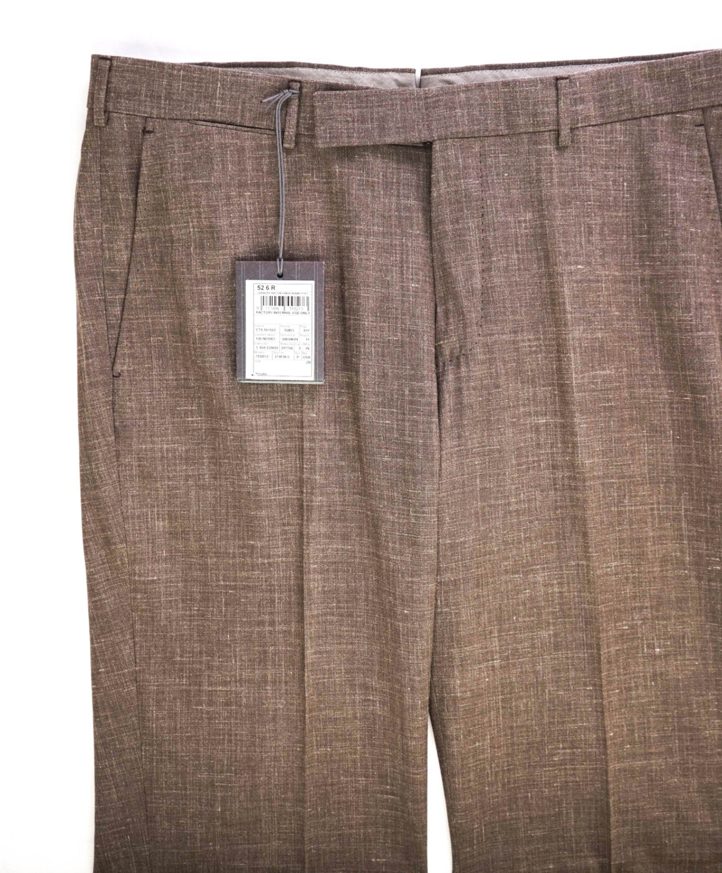 $895 Ermenegildo Zegna Brown "Crossover" Wool/Silk/Linen Pants 36W