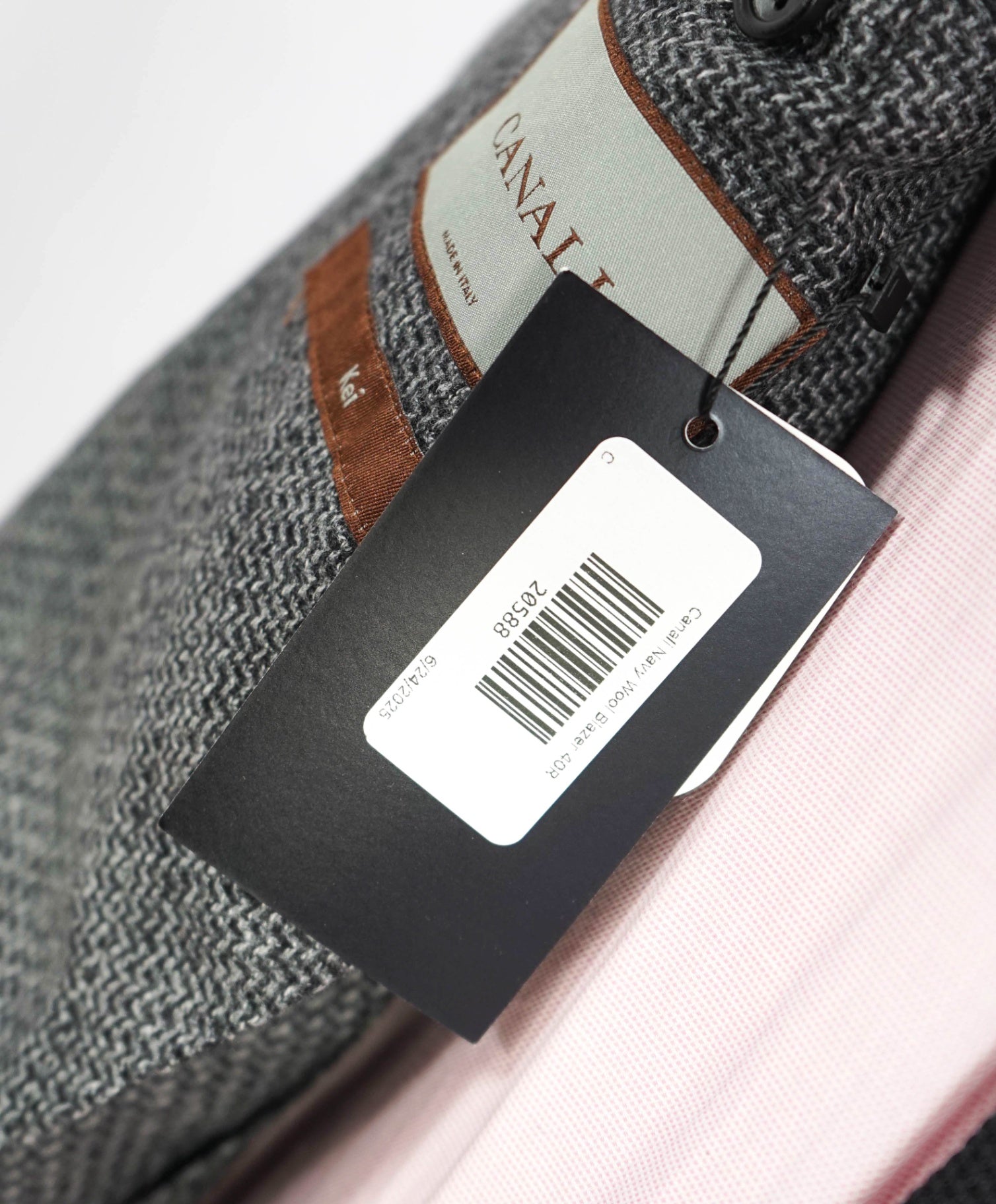 $1,495 Canali Grey/Blue Wool "KEI" Textured Blazer 40R