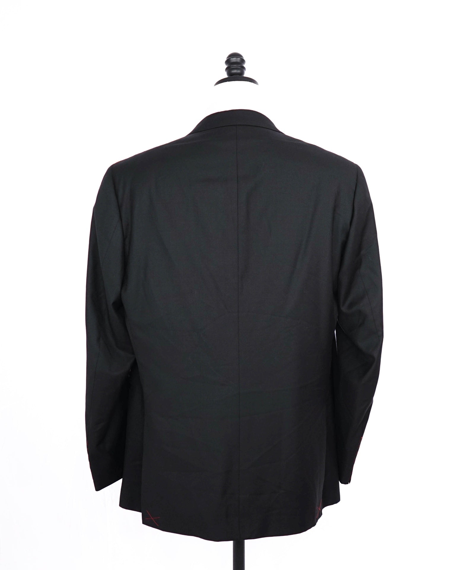 $4,595 ISAIA - "AQUASPIDER" Satin PEAK LAPEL Black Wool Tuxedo 48R
