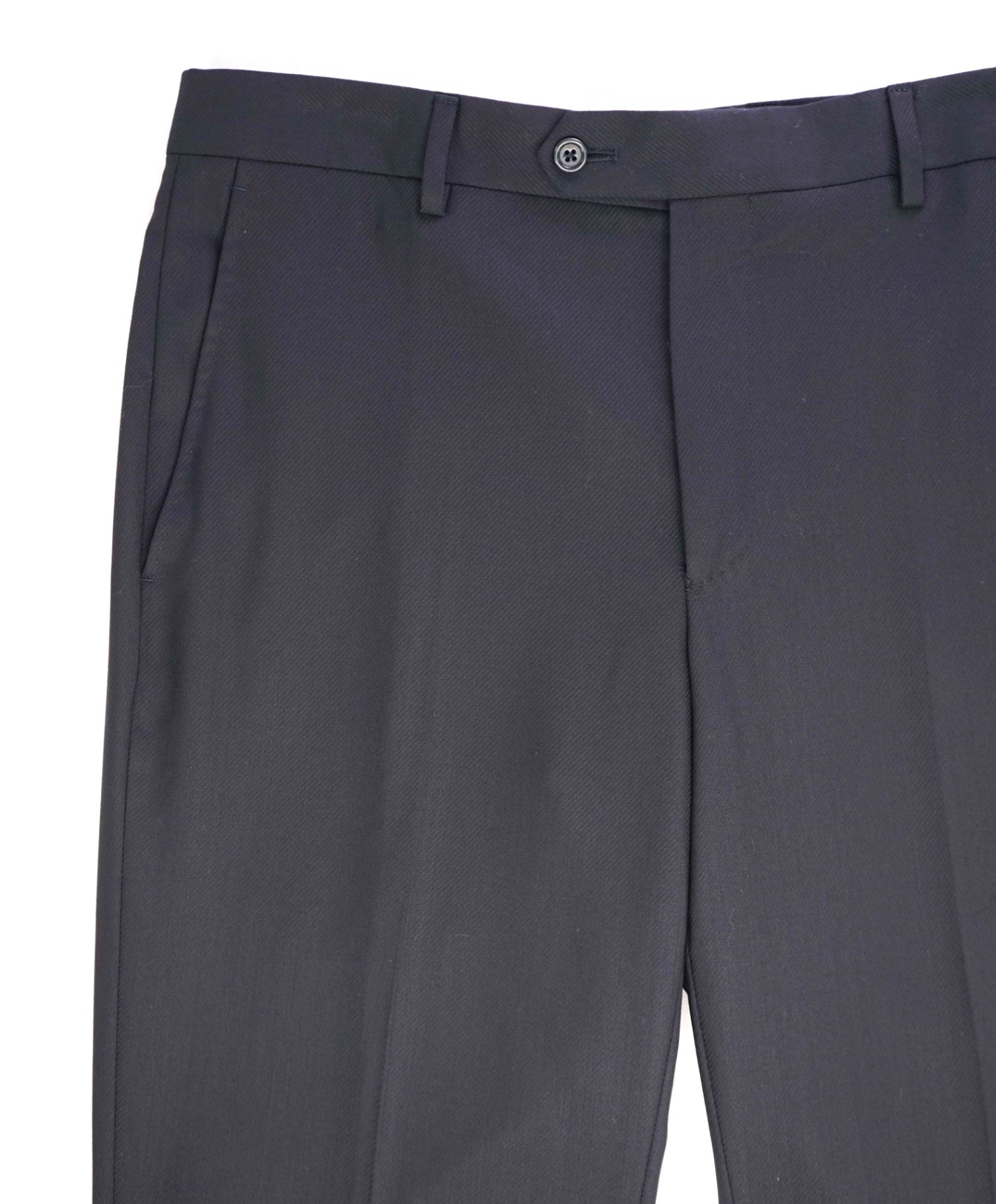 $400 Saks Fifth Avenue Dark Navy Blue Twill Wool Pants 34W