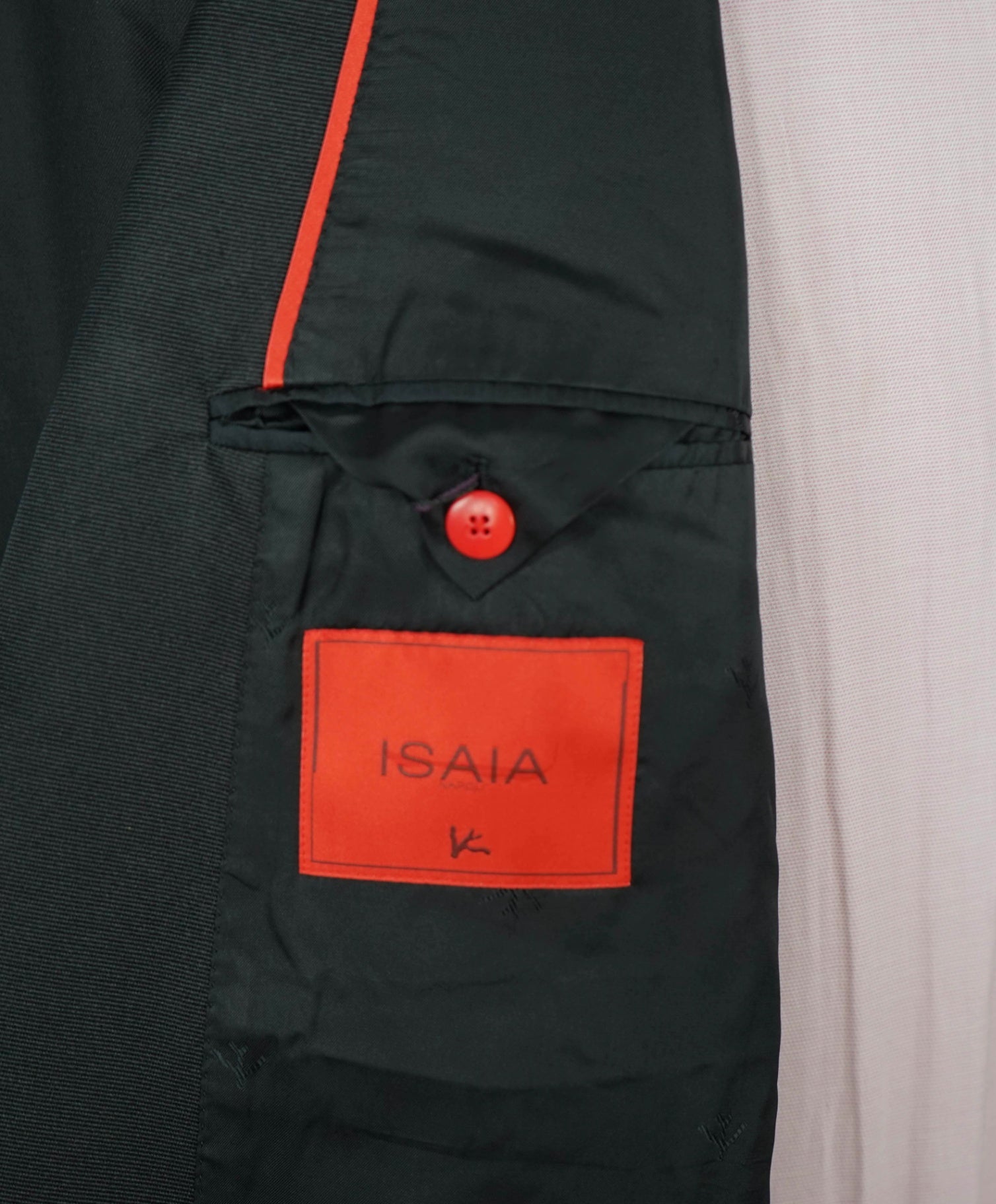 $4,595 ISAIA - "AQUASPIDER" Satin PEAK LAPEL Black Wool Tuxedo 48R