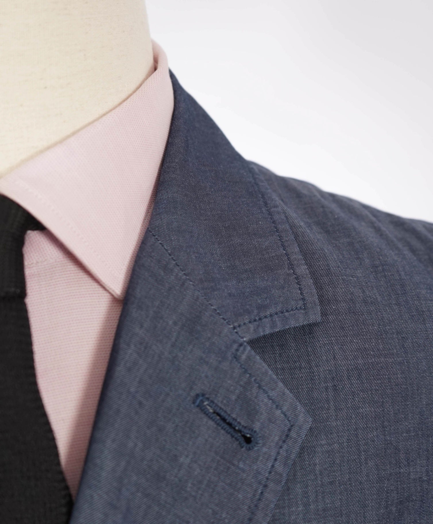 $1,550 Canali Safari Style Solid Blue Denim Jacket Blazer 42