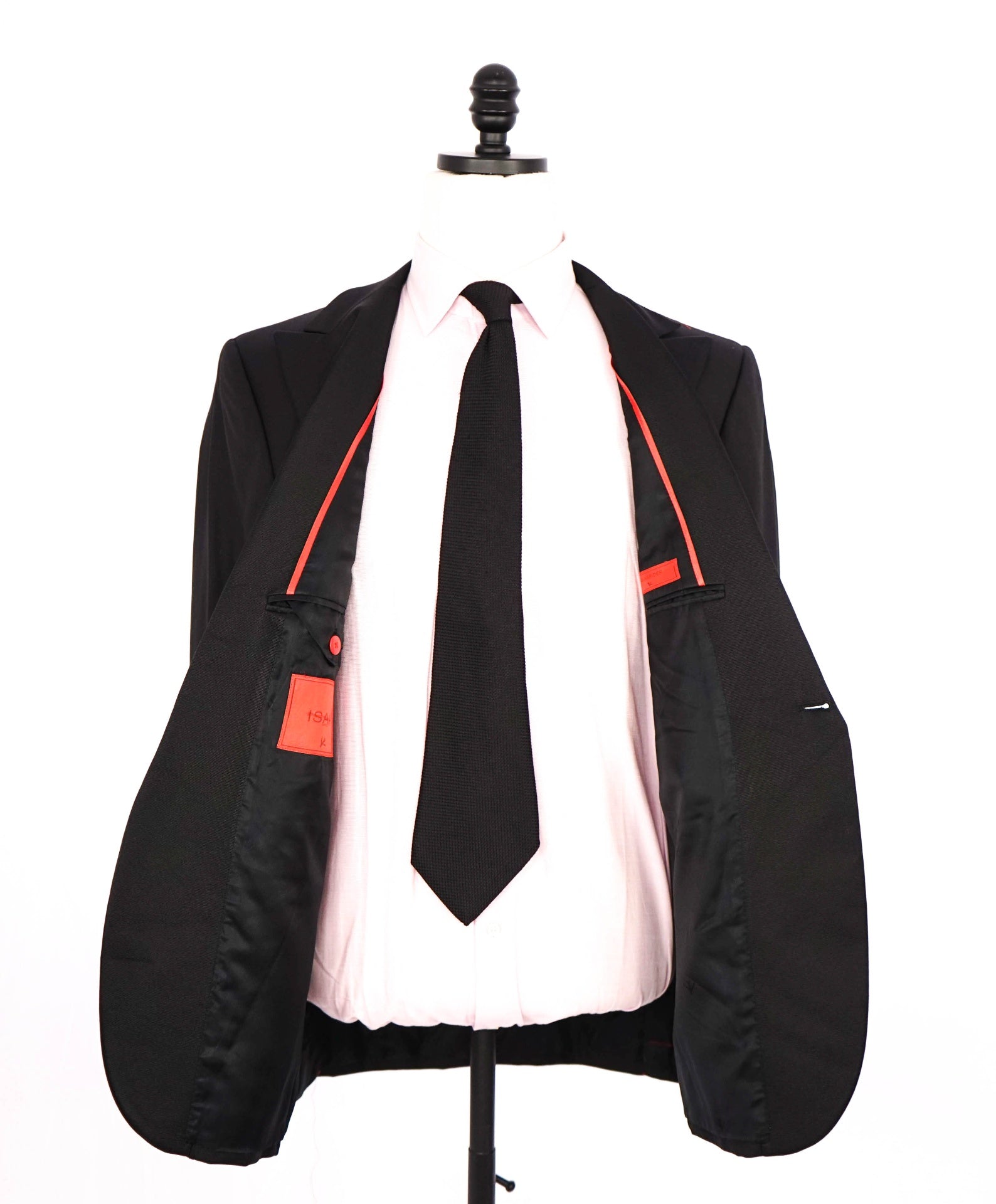 $3,000 ISAIA - PEAK LAPEL Black Wool Tuxedo Dinner Jacket Blazer 42S