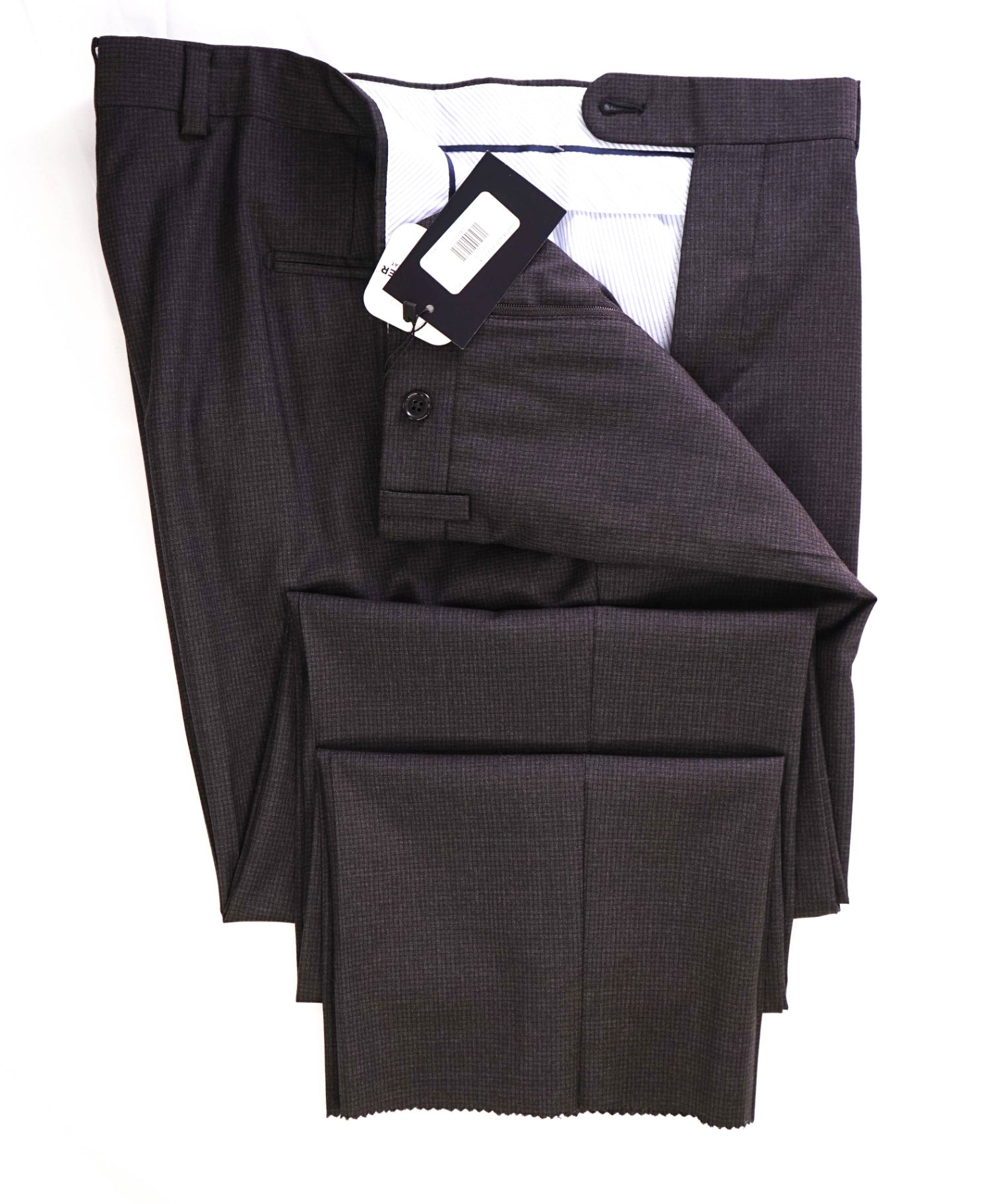 $400 Saks Fifth Avenue Dark Grey micro check Wool Pants 38W