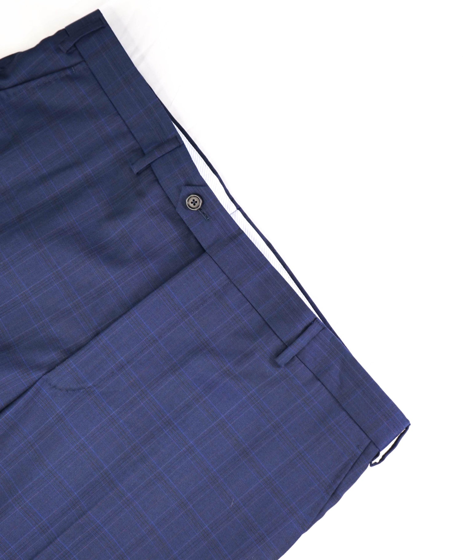$400 Saks Fifth Avenue Navy check Wool Pants 38W