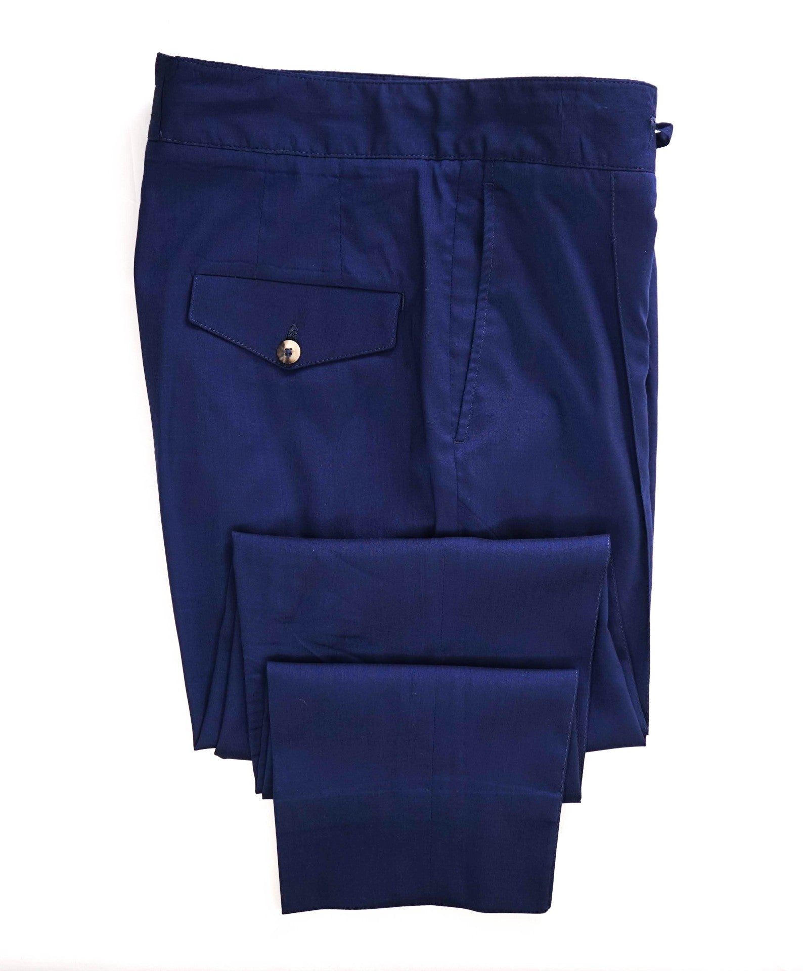 $795 ISAIA - Blue Wool/Silk DRAWSTRING Zip Logo Dress Pants - 36W