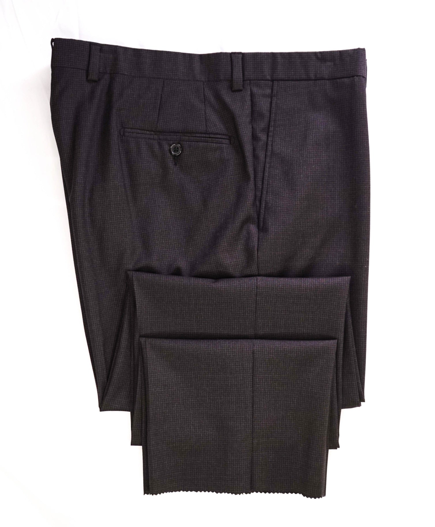 $400 Saks Fifth Avenue Dark Grey micro check Wool Pants 38W
