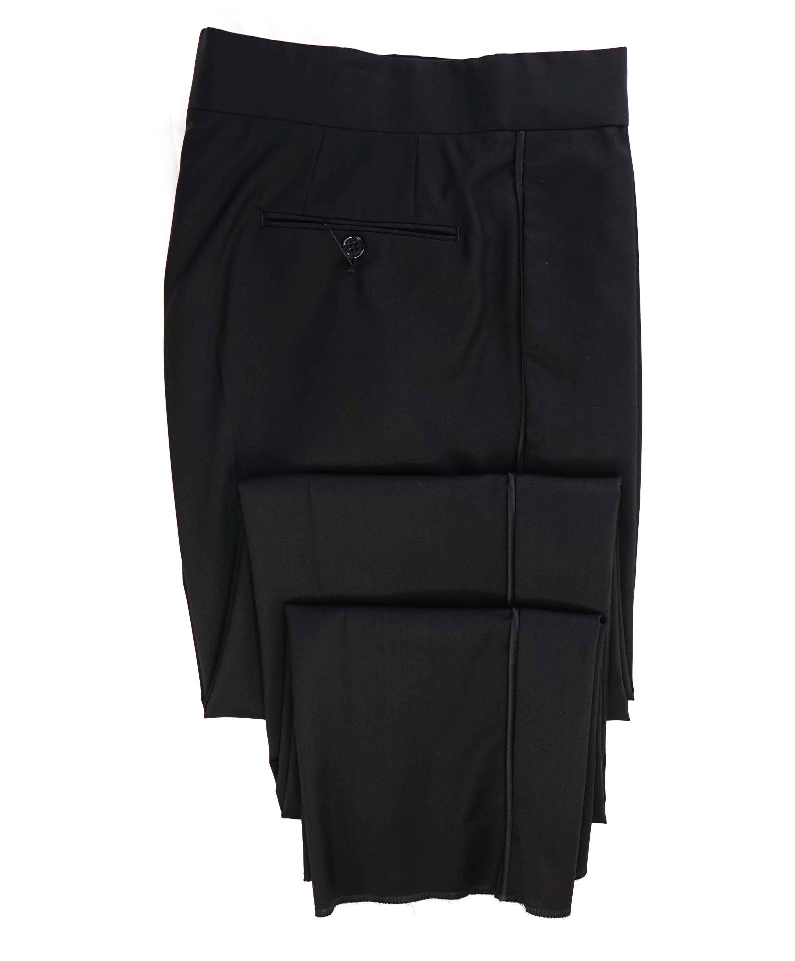 $595 ARMANI COLLEZIONI - Black Flat Front Tuxedo Dinner Pants - 39W